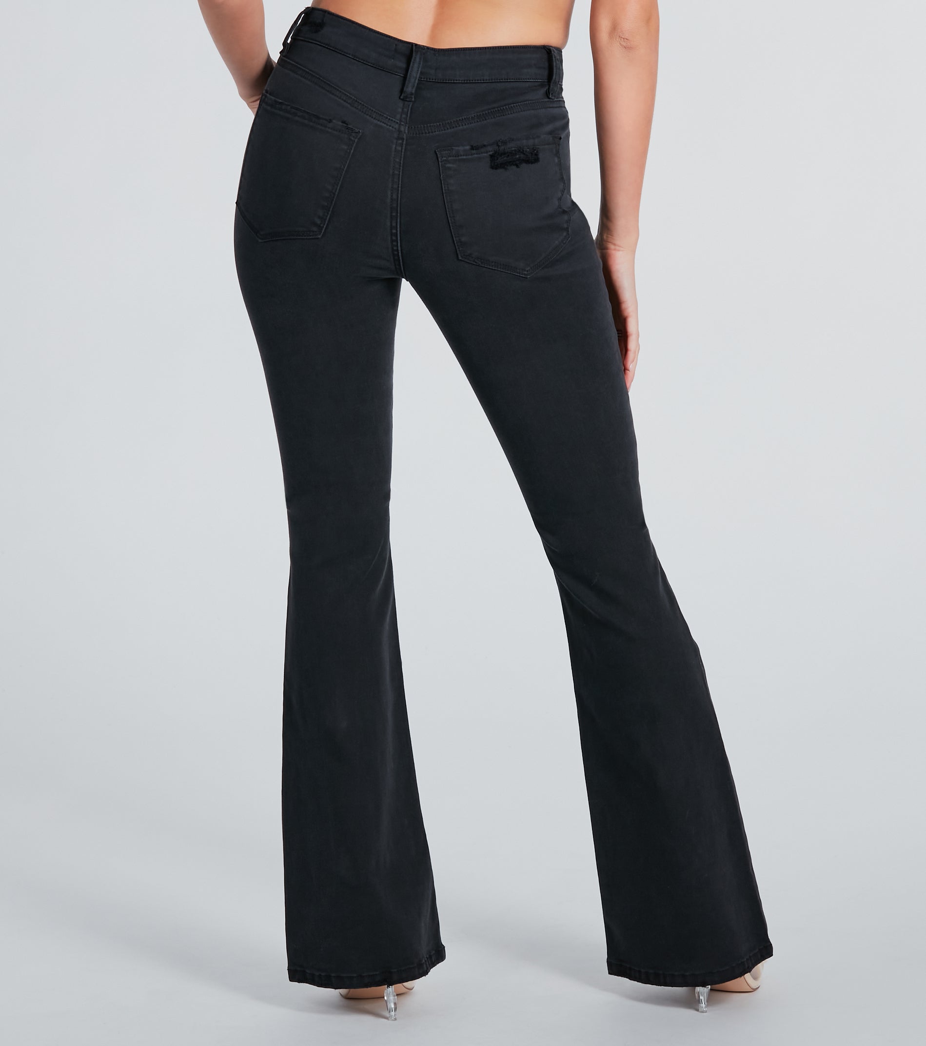 Ultimate High-Rise Destructed Flare Jeans by Windsor Denim - Upgrade Your Style