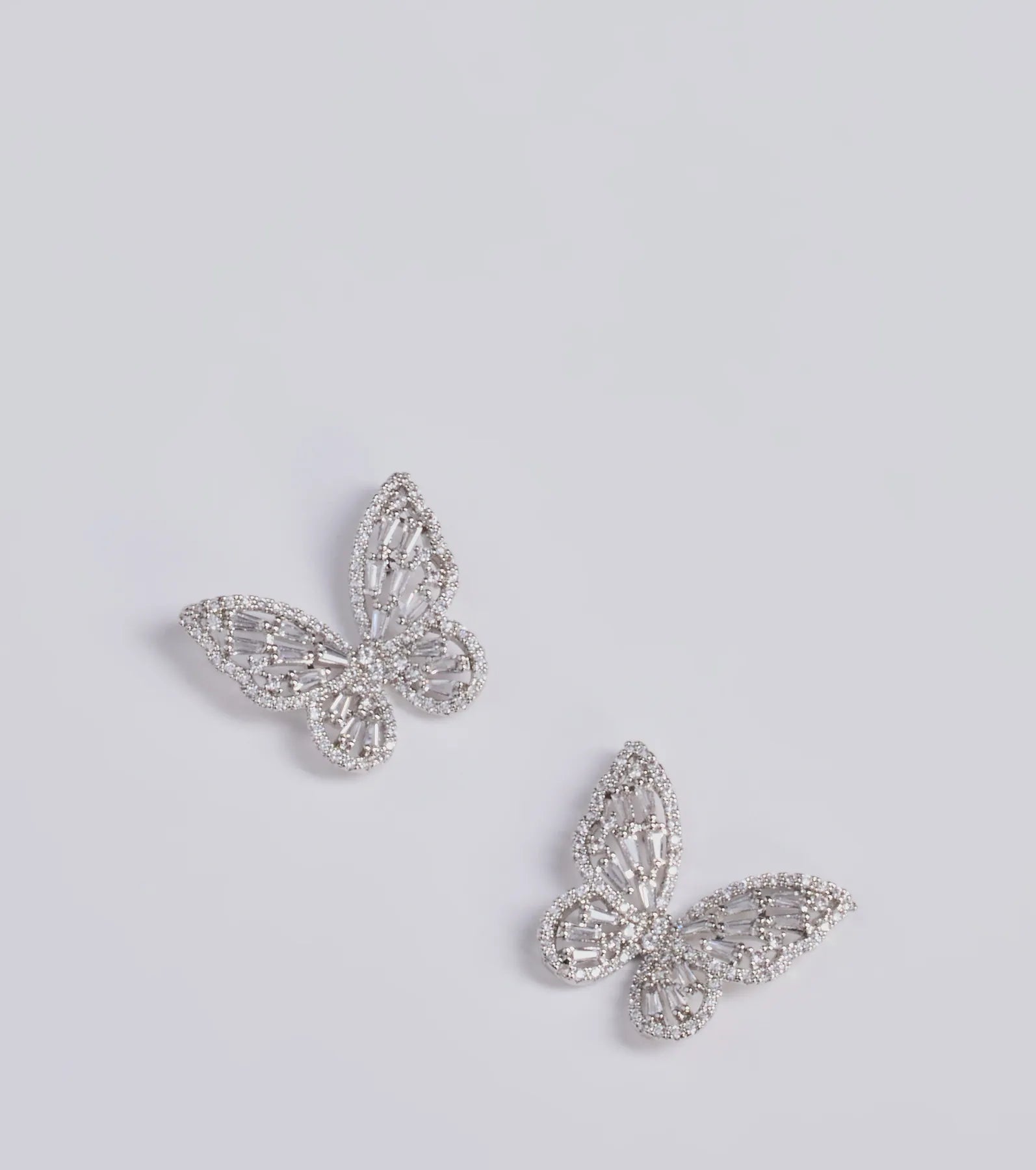 Premium Luxe Cubic Zirconia Butterfly Stud Earrings