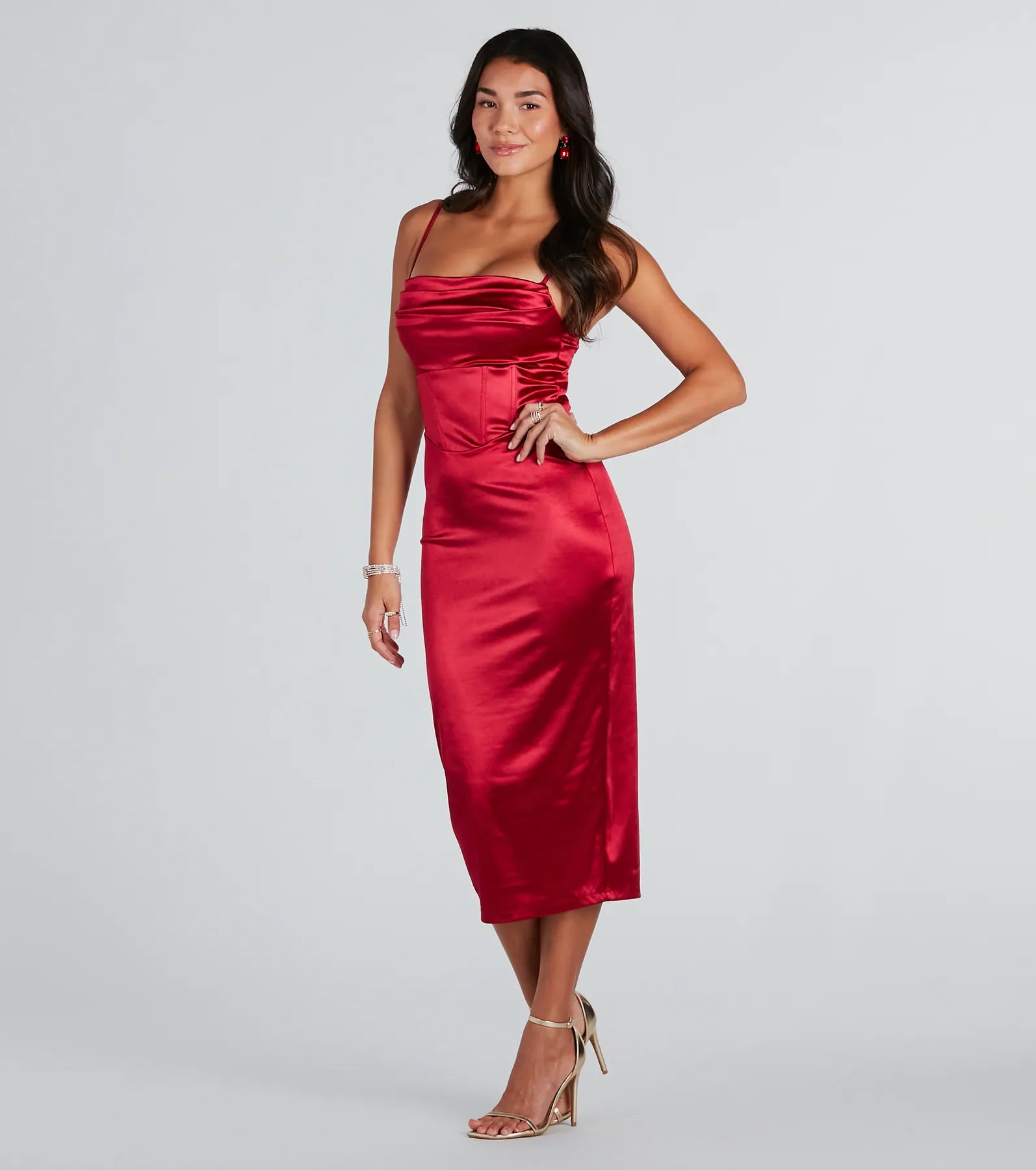 Premium Chrysta Luxe Satin Corset Dress