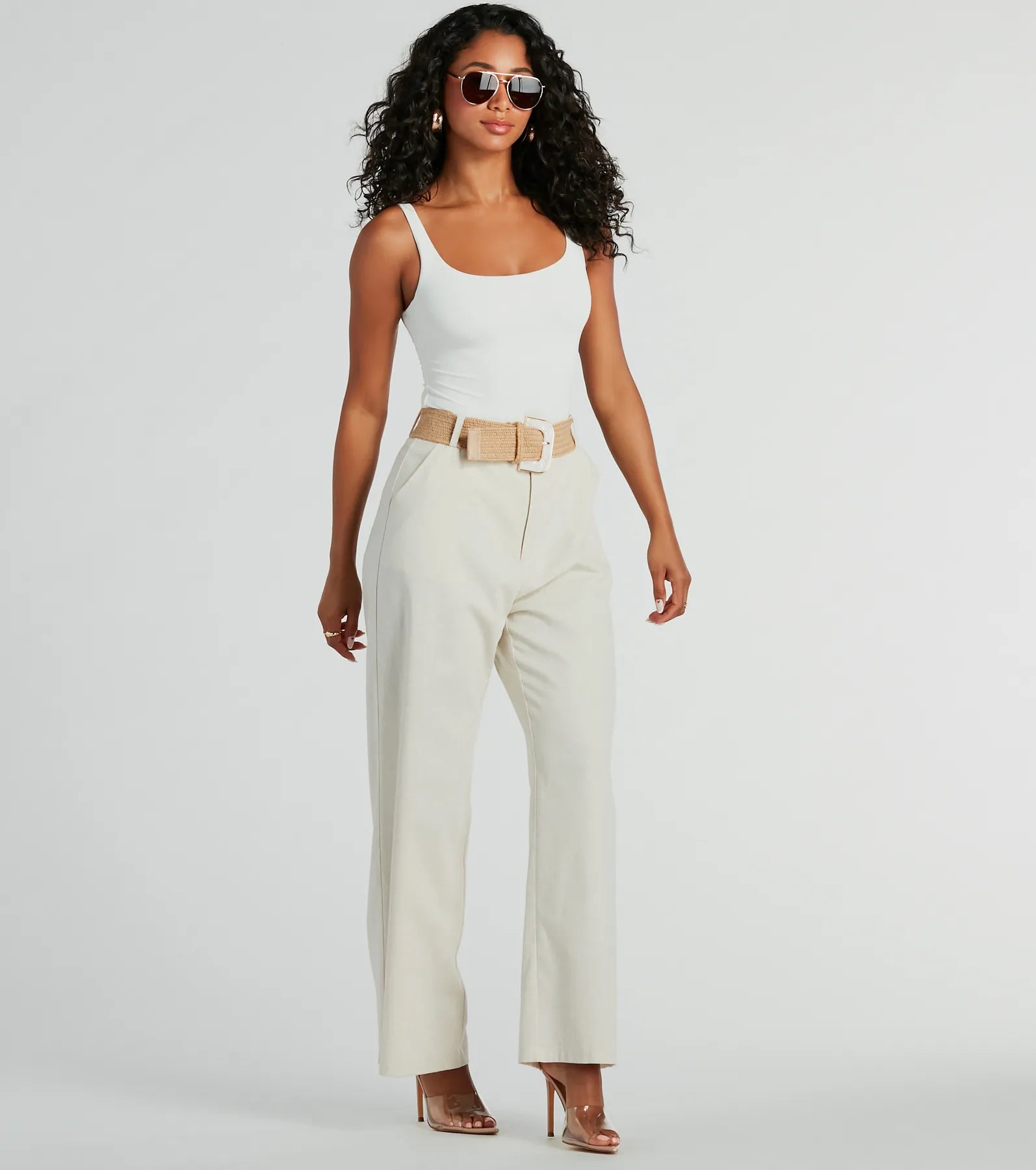 Ultimate Getaway Chic Marble Buckle Raffia Belt