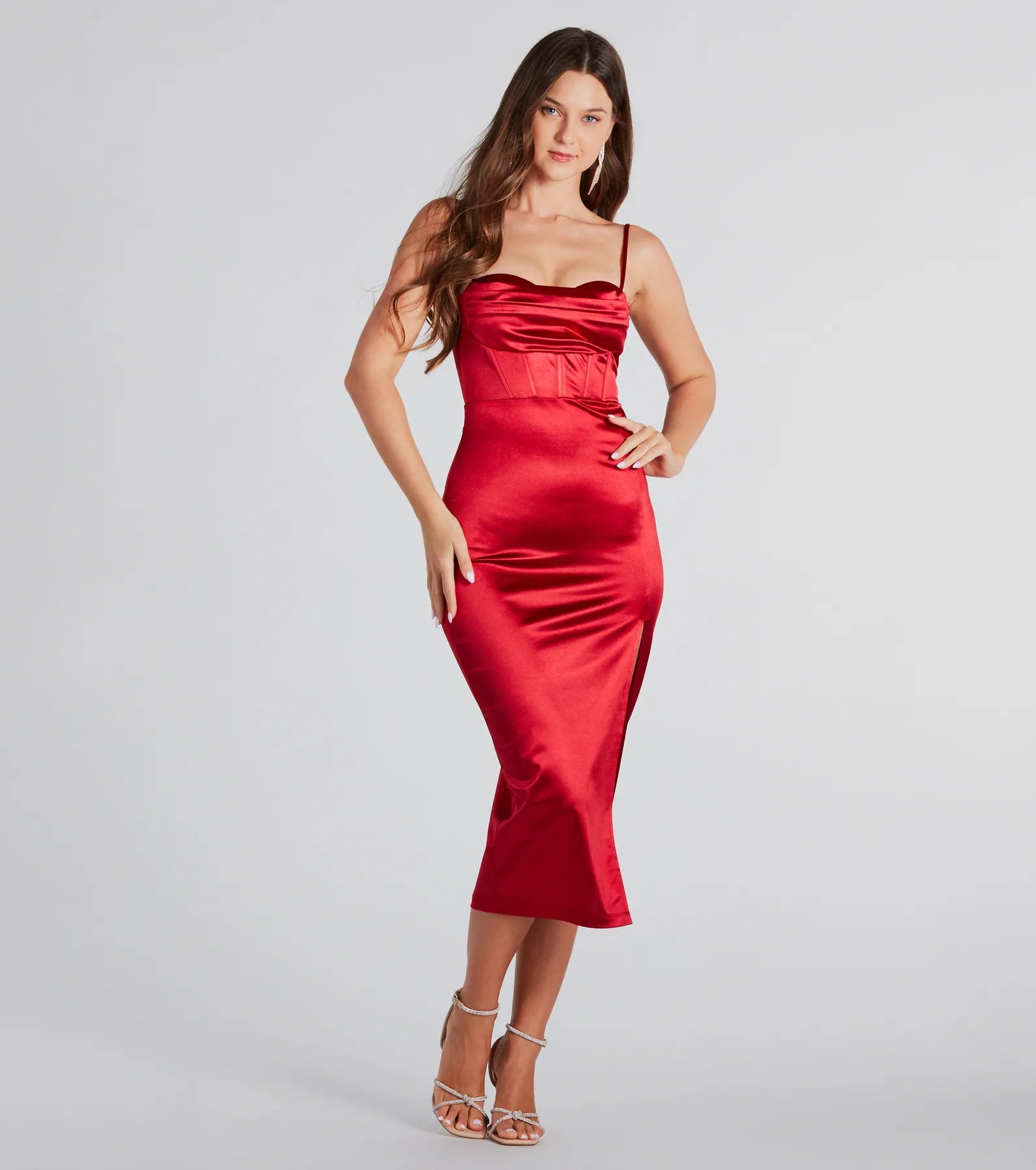 Premium Alena Satin Cowl Neck Midi Dress - Ultimate Elegance for Special Occasions