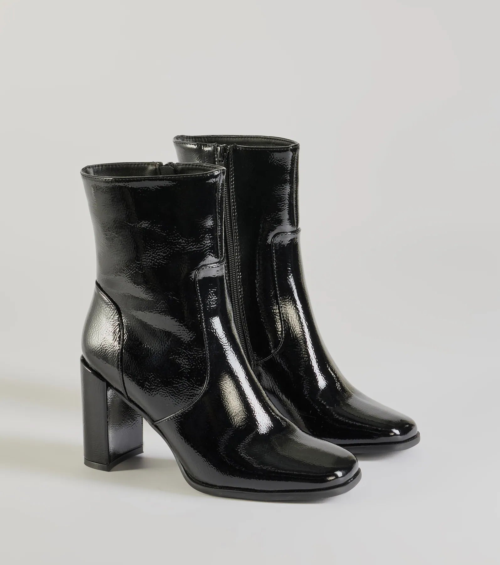 Ultimate Bold Baddie Faux Patent Leather Booties