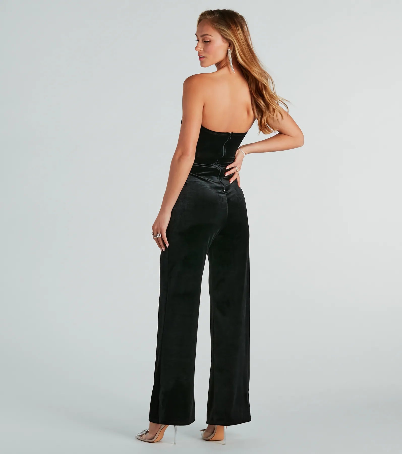 Ultimate Luxe Velvet Corset Jumpsuit - Premium Party Wear