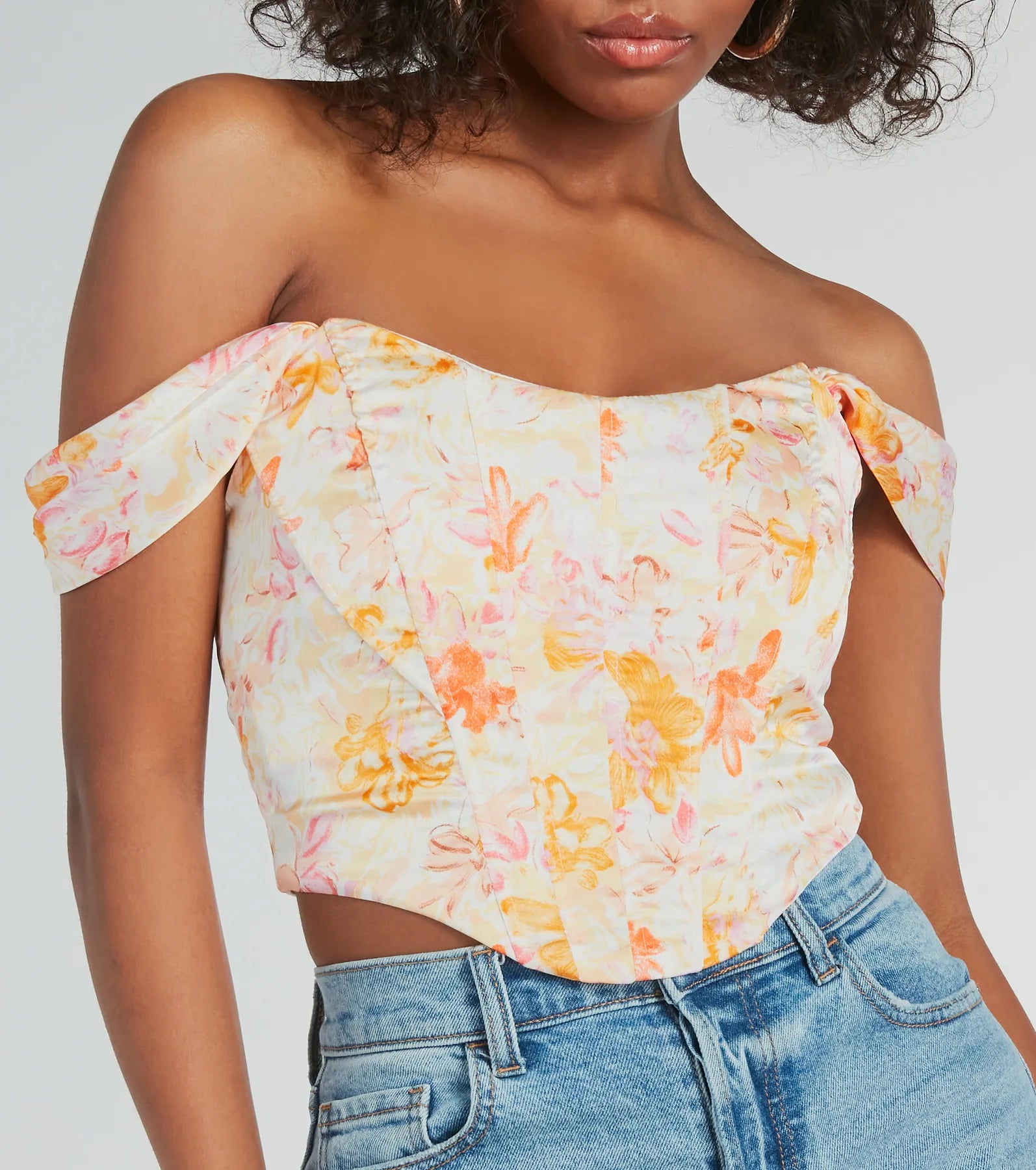 Premium Floral Satin Corset Top - Ultimate Spring Romance