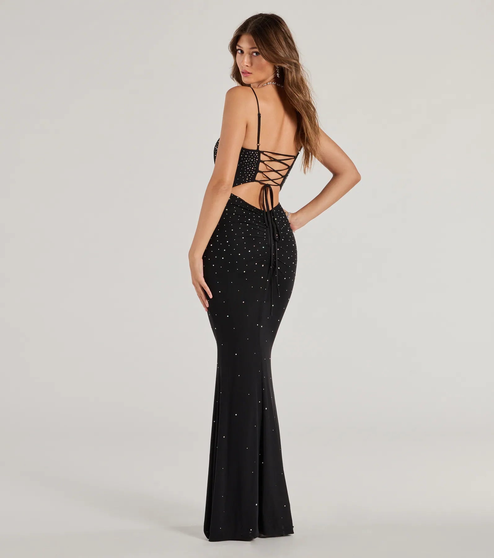 Ultimate Sparkle Noa Corset Mermaid Dress - Rhinestone Elegance