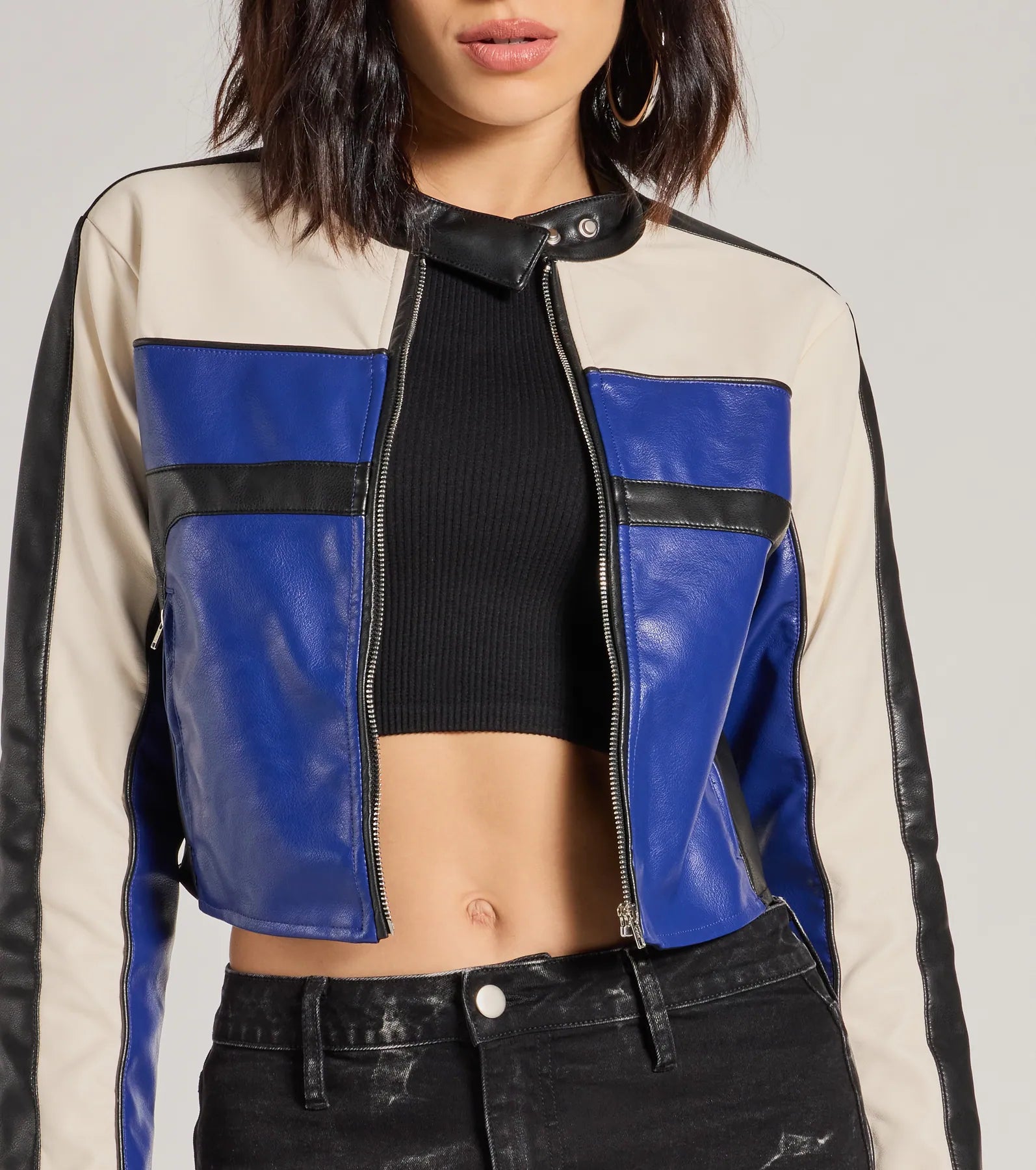 Premium Faux Leather Moto Crop Jacket - Ride in Style