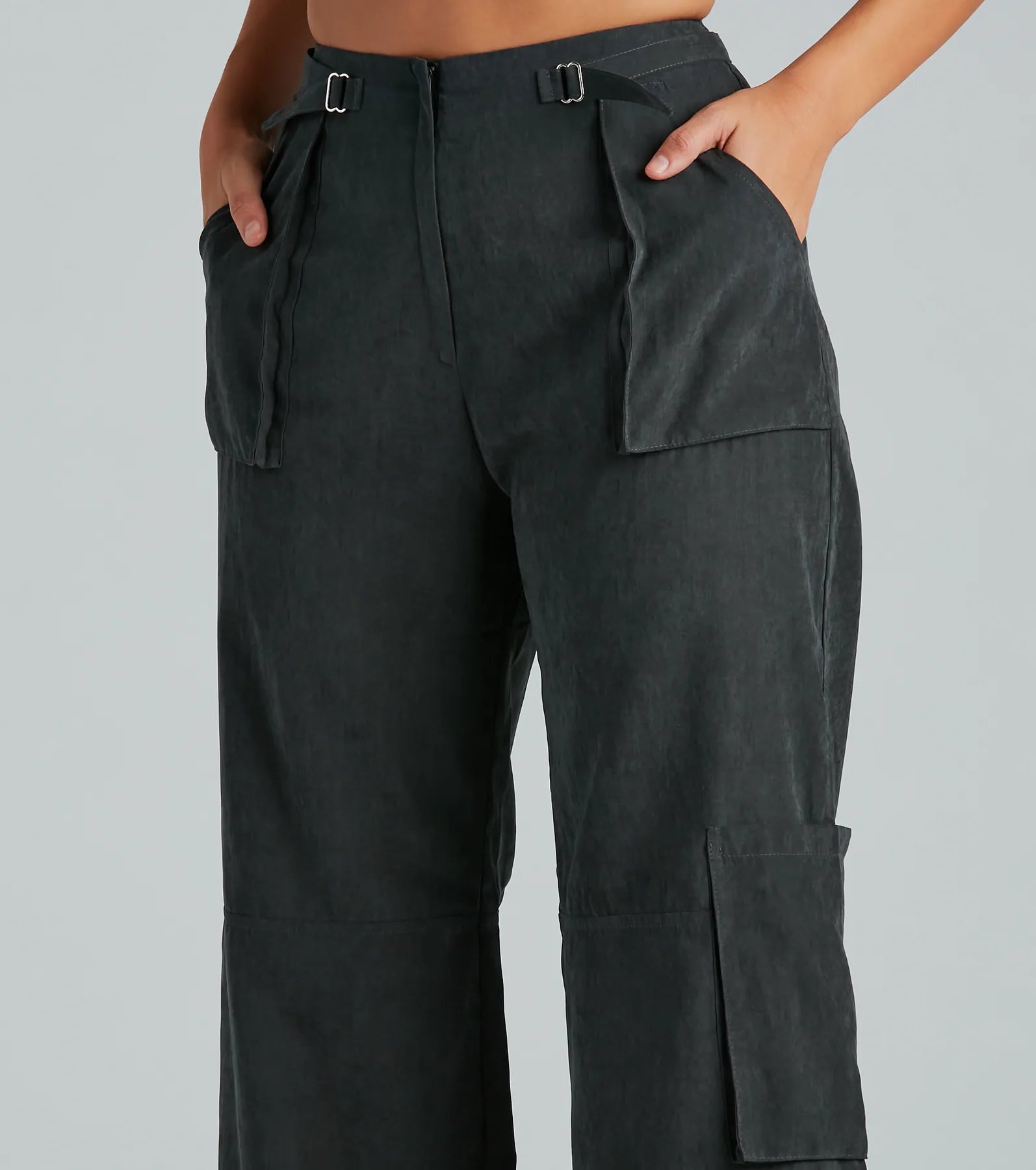 Ultimate Trendy Girl Wide-Leg Cargo Twill Pants - Premium Style