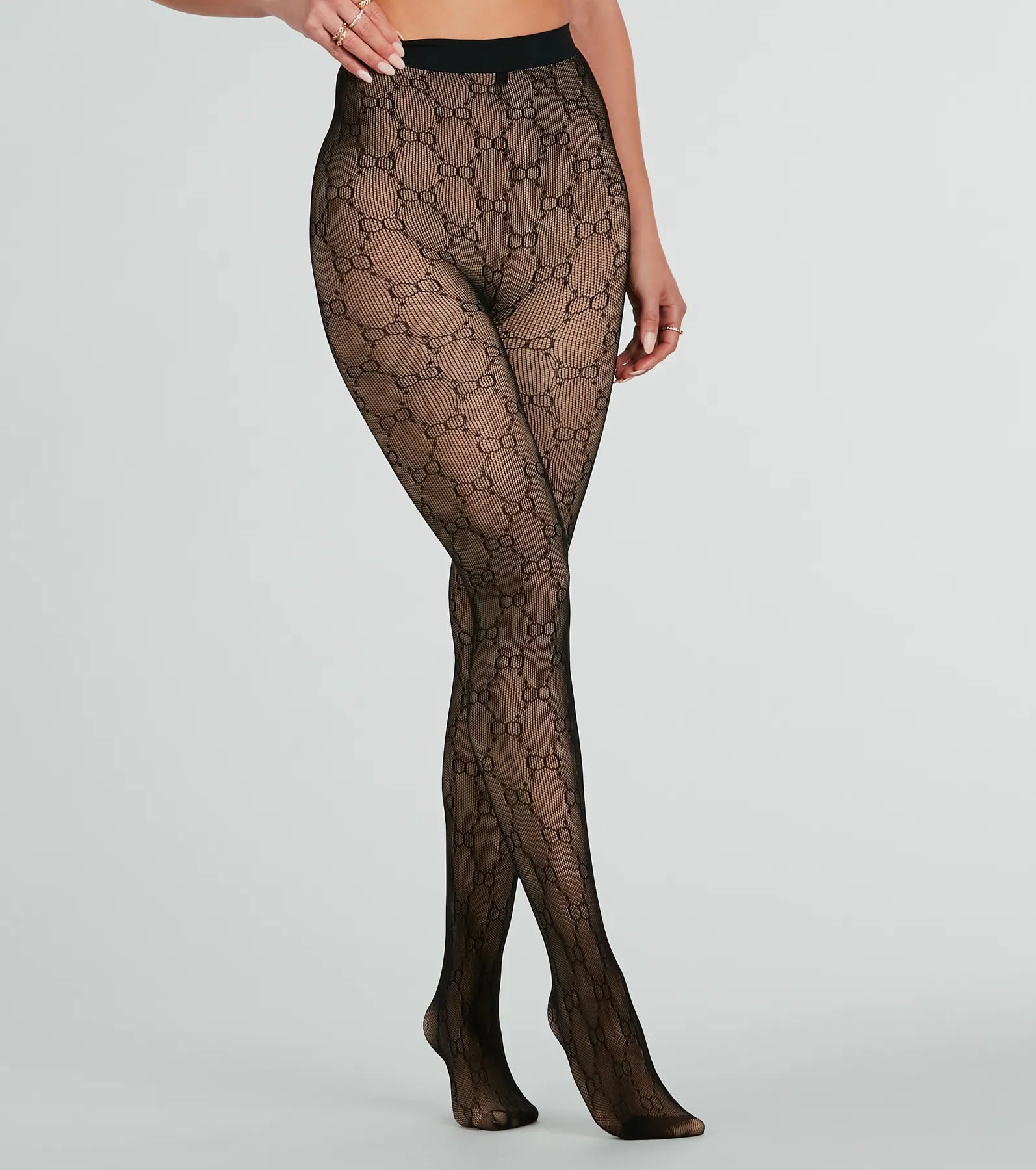 Premium Allure Faux Sheer O-Ring Tights - Ultimate Style Upgrade