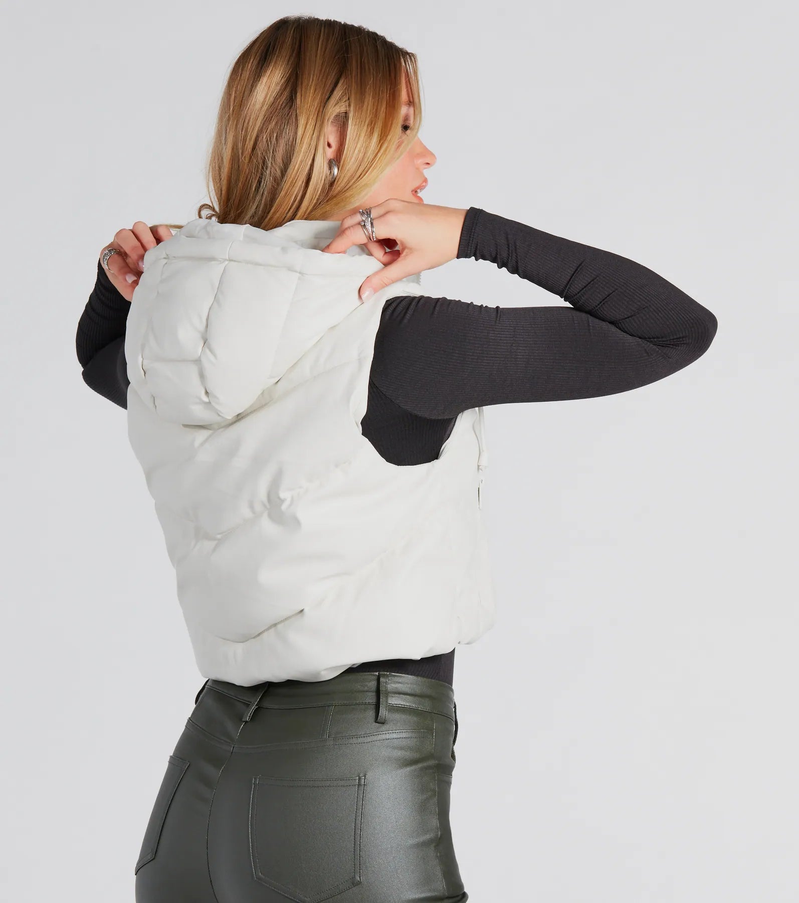 Ultimate Faux Leather Puffer Vest - Hit The Slopes in Style