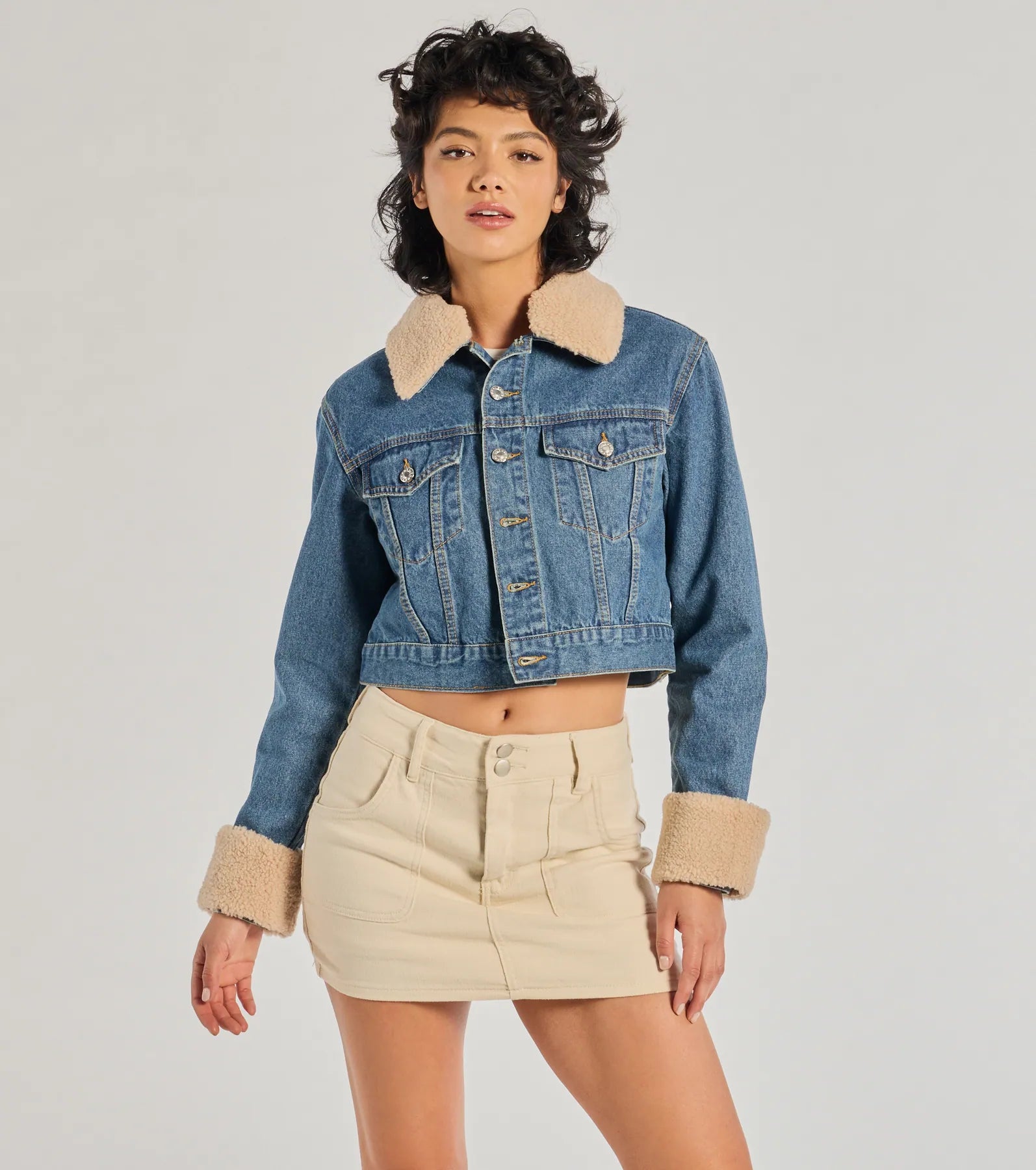 Ultimate Faux Sherpa Denim Jacket - Trendy & Cozy