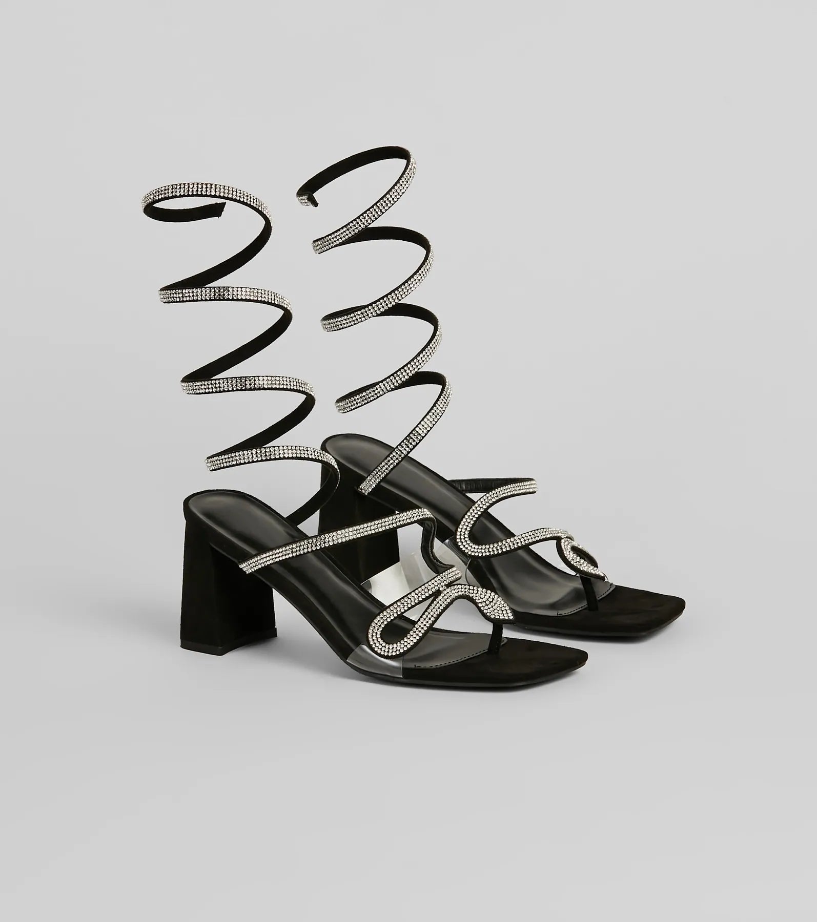 Premium Snake Strap Block Heels - Ultimate Style Statement