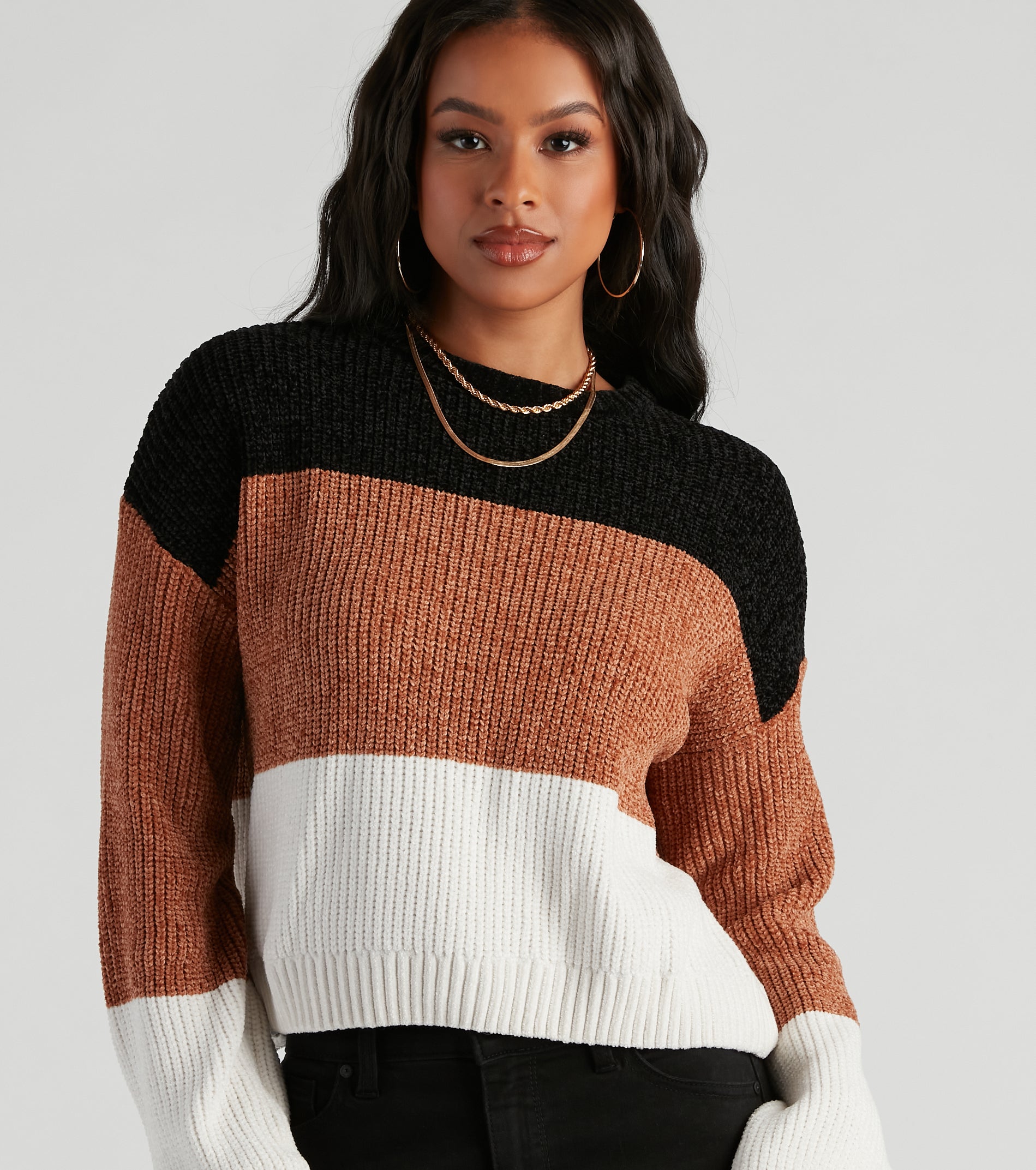 Ultimate Cozy Color Block Chenille Sweater