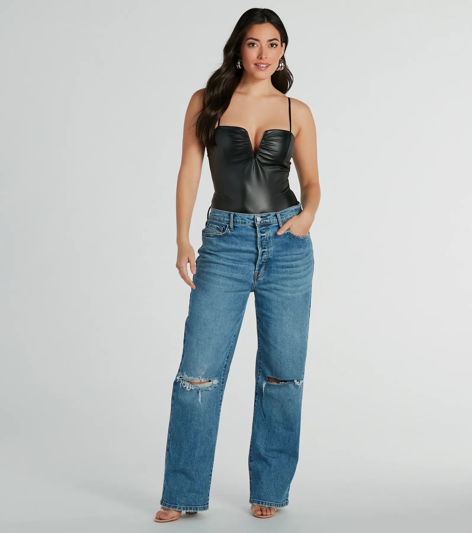 Ultimate Cool Girl Faux Leather Bodysuit