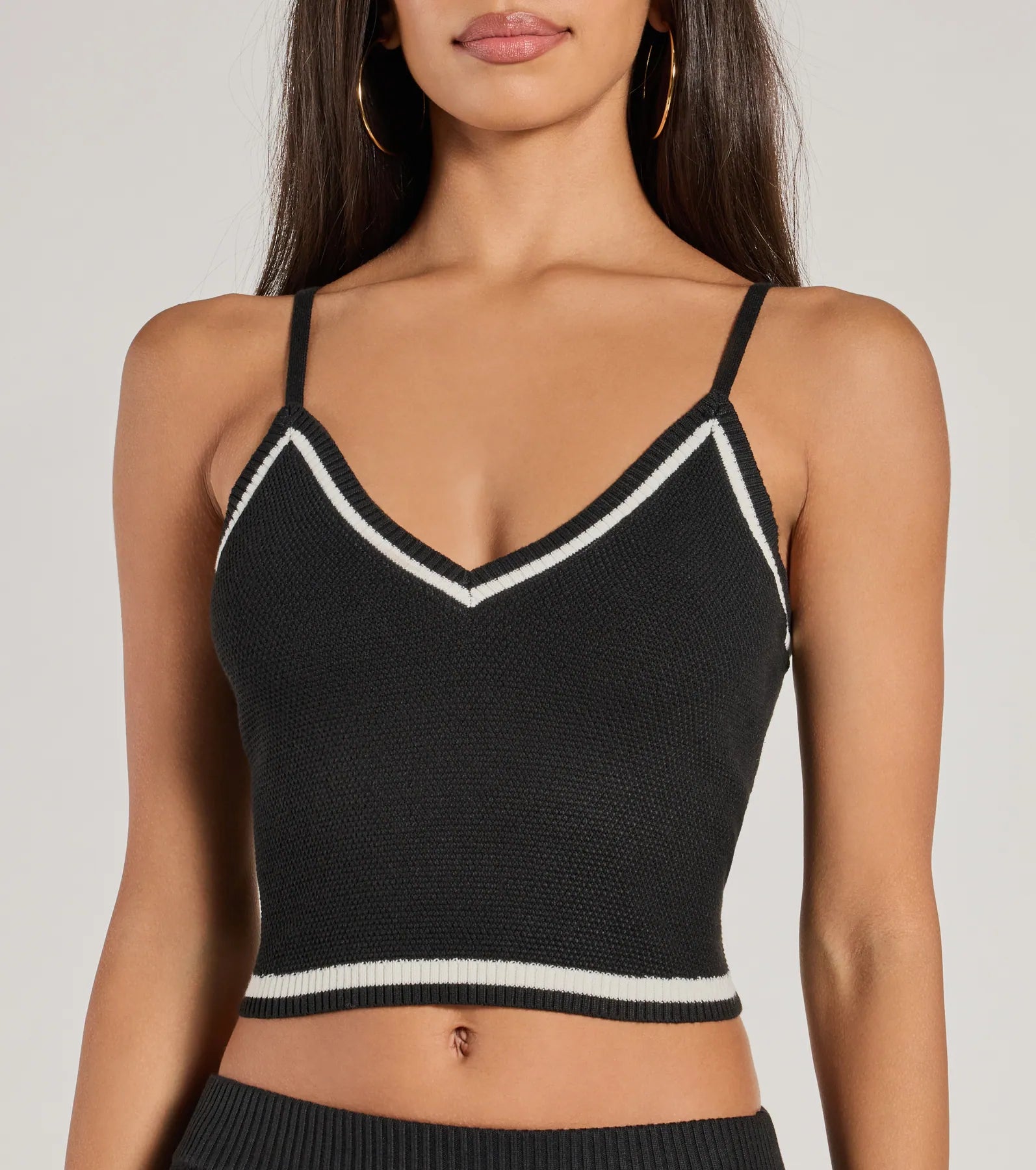 Ultimate Preppy Striped V-Neck Crop Top