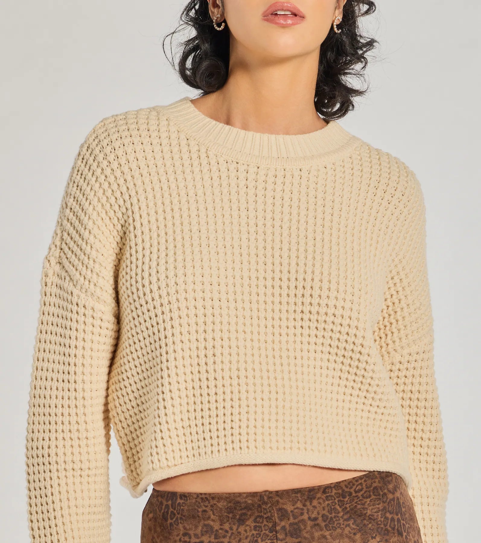 Ultimate Comfort Waffle Knit Sweater - Cozy Crew Neck