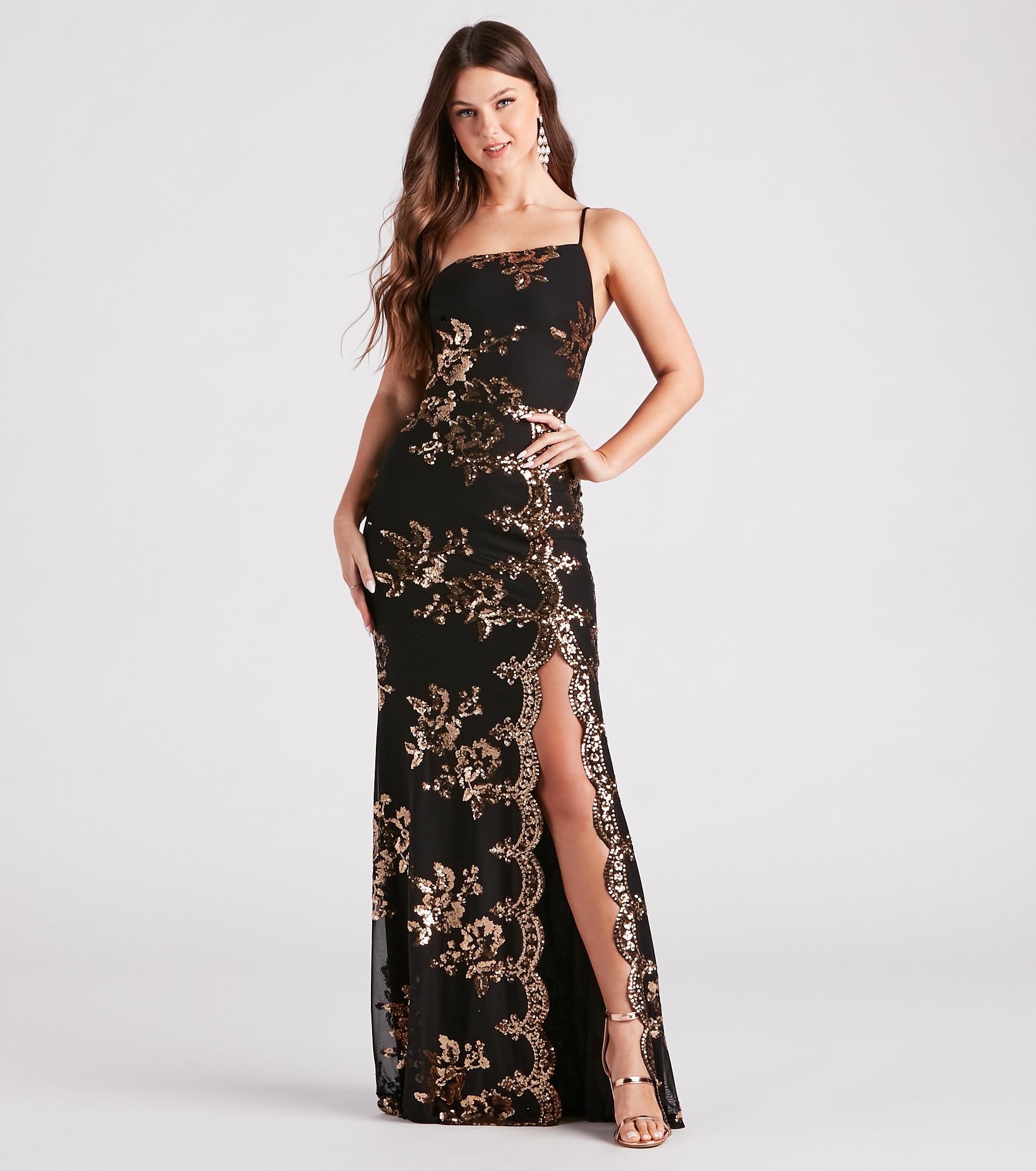 Premium Kamryn Floral Sequin Elegance Dress