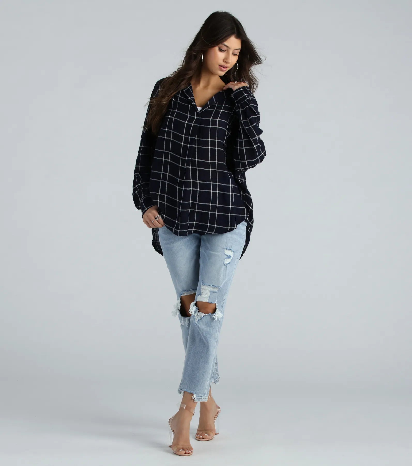 Ultimate Seasonal Chic Plaid Oversized Top