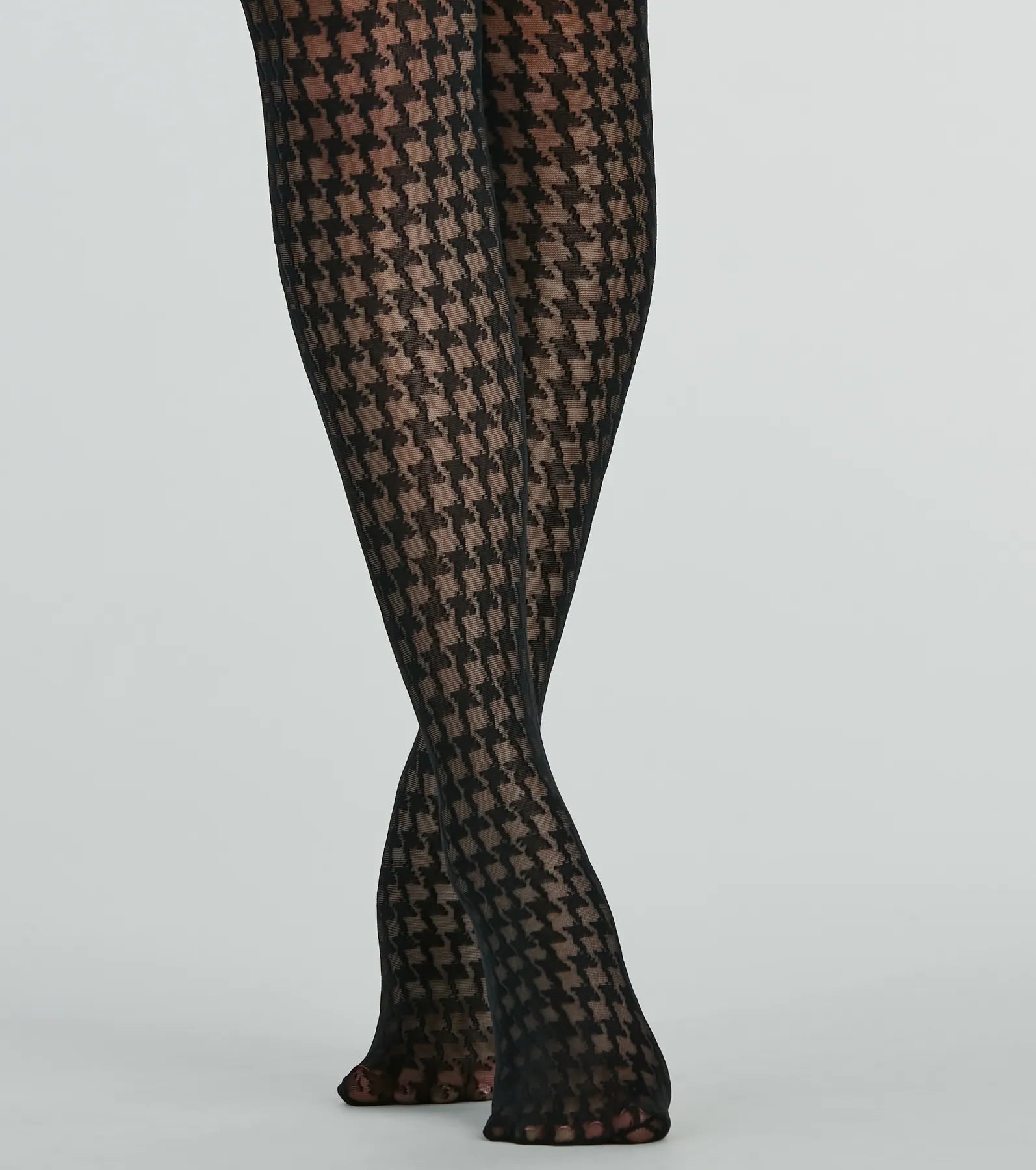 Premium Sheer Houndstooth Tights - Ultimate Chic Style