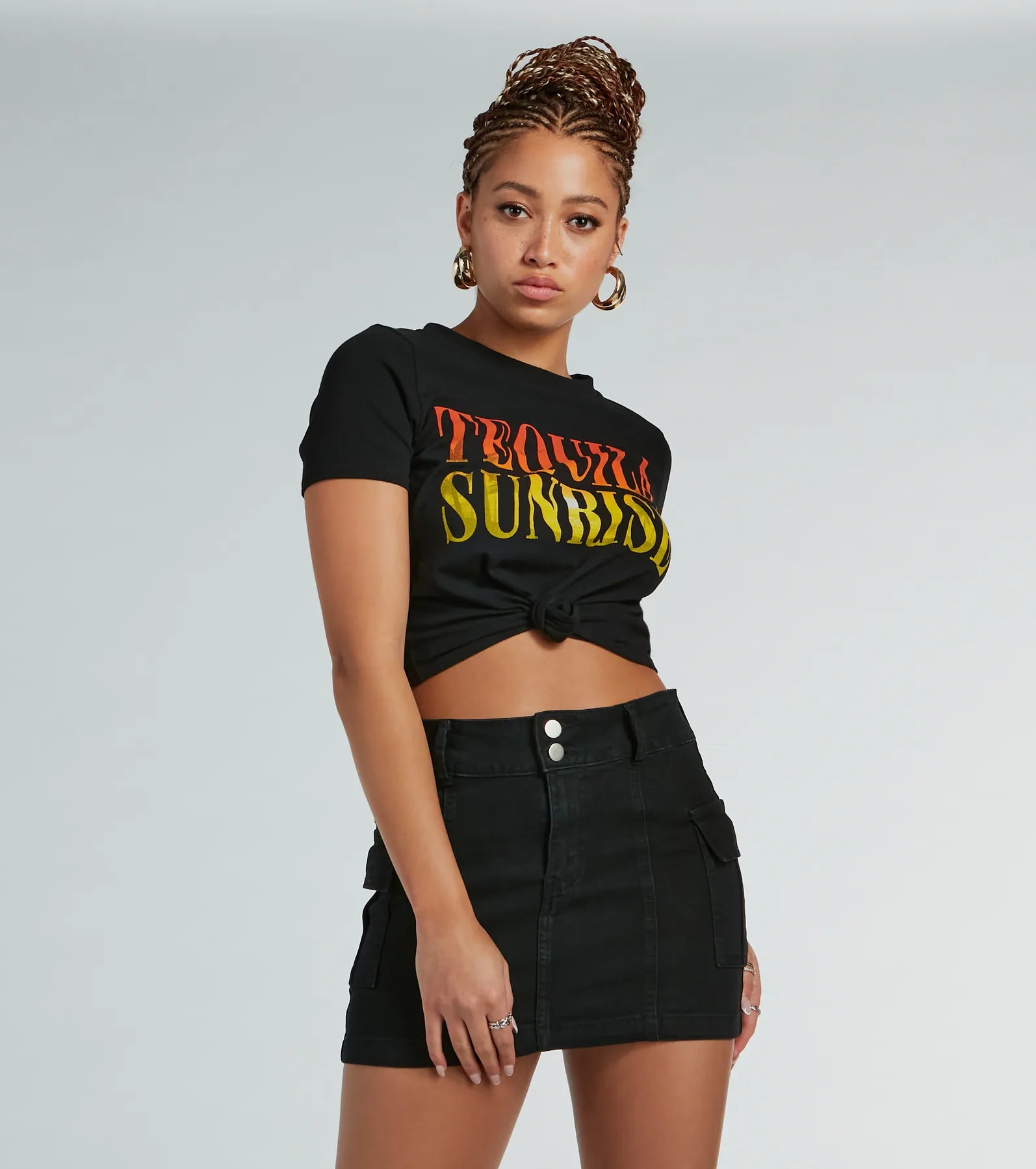 Premium Tequila Sunrise Graphic Crop Tee - Ultimate Summer Style