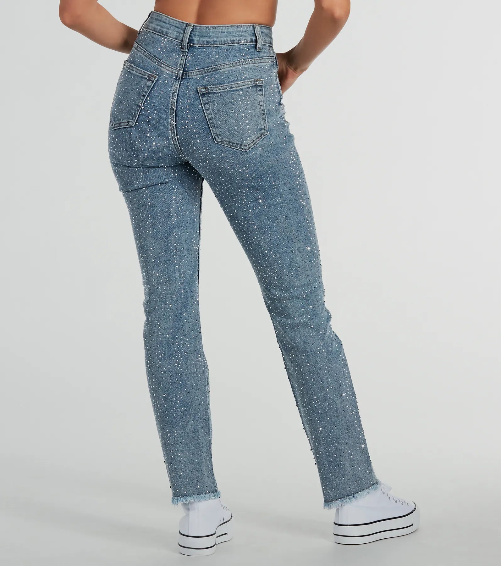 Ultimate Glam Rhinestone High-Waist Jeans