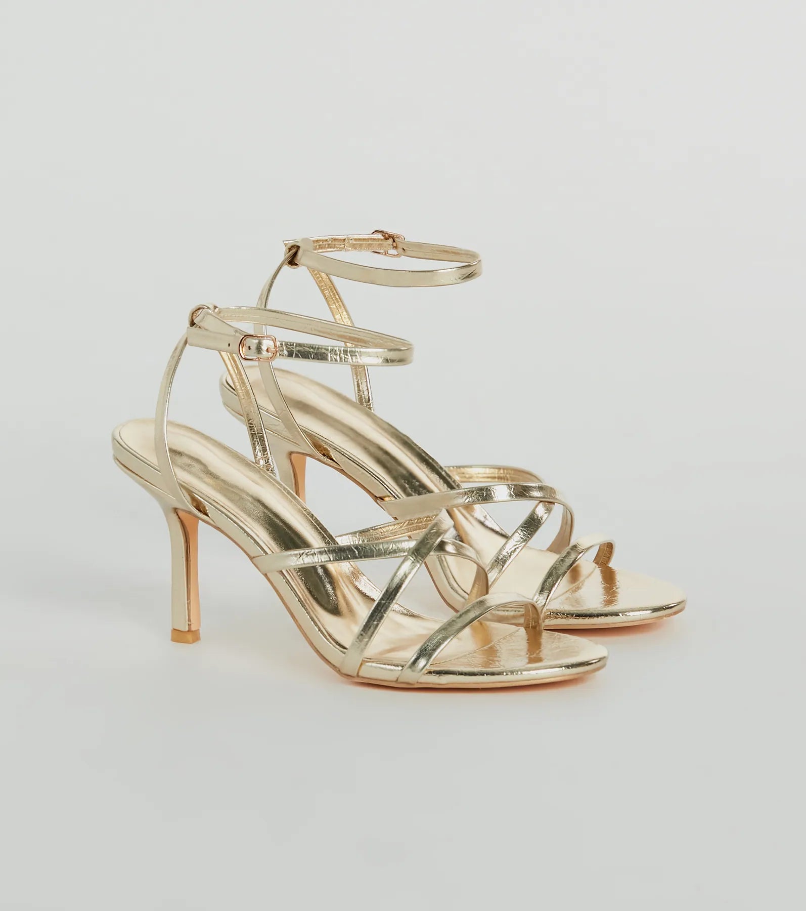 Ultimate Metallic Strappy Stiletto Heels - Step Ahead in Style