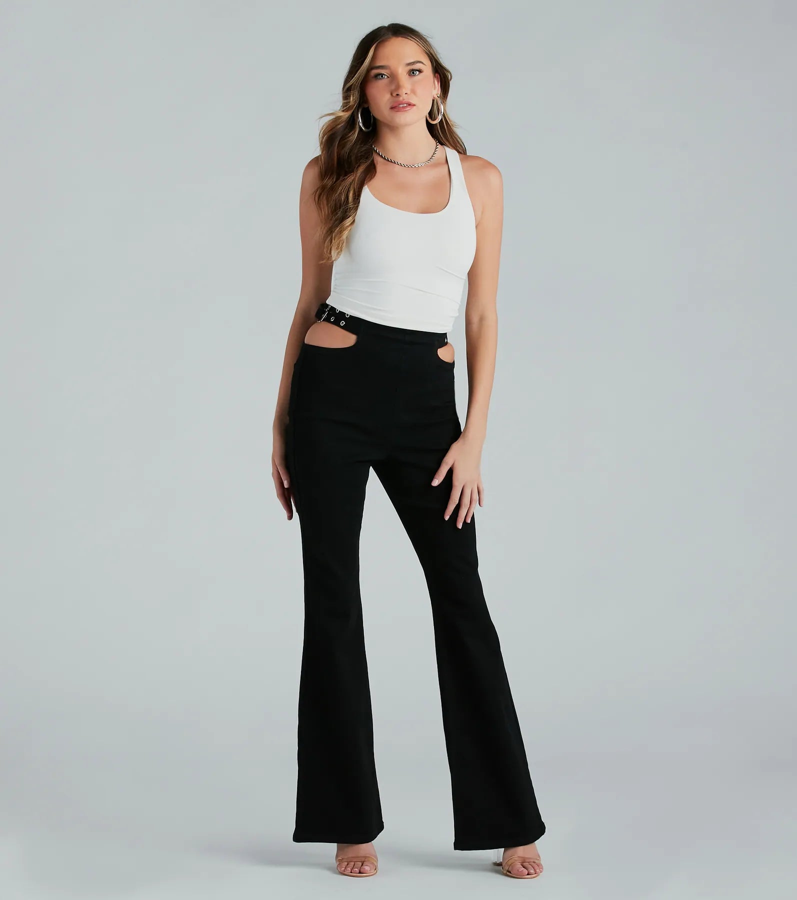 Ultimate Y2K High-Rise Cutout Flare Jeans