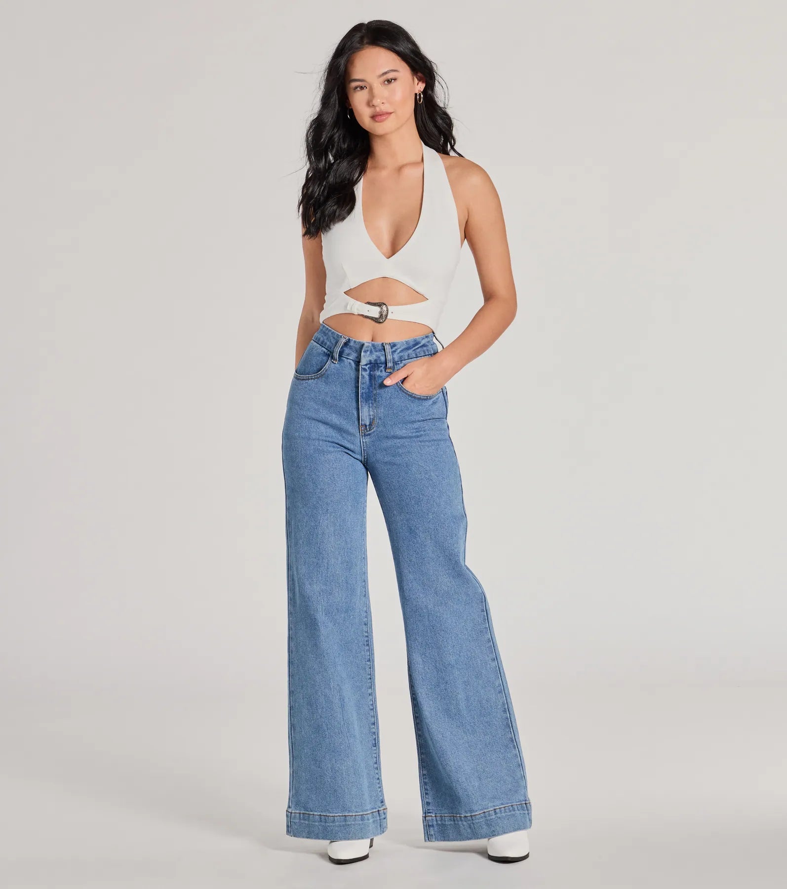 Ultimate Edgy Vibe Buckle Crop Top