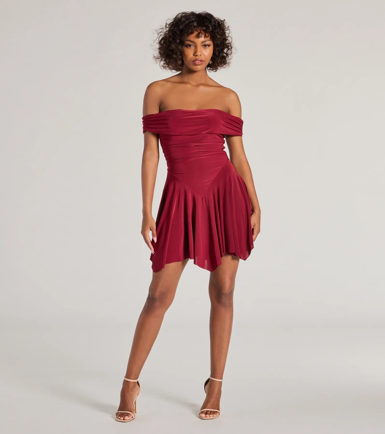 Ultimate Be With You Off-The-Shoulder Skater Dress - Curve-Hugging & Stylish