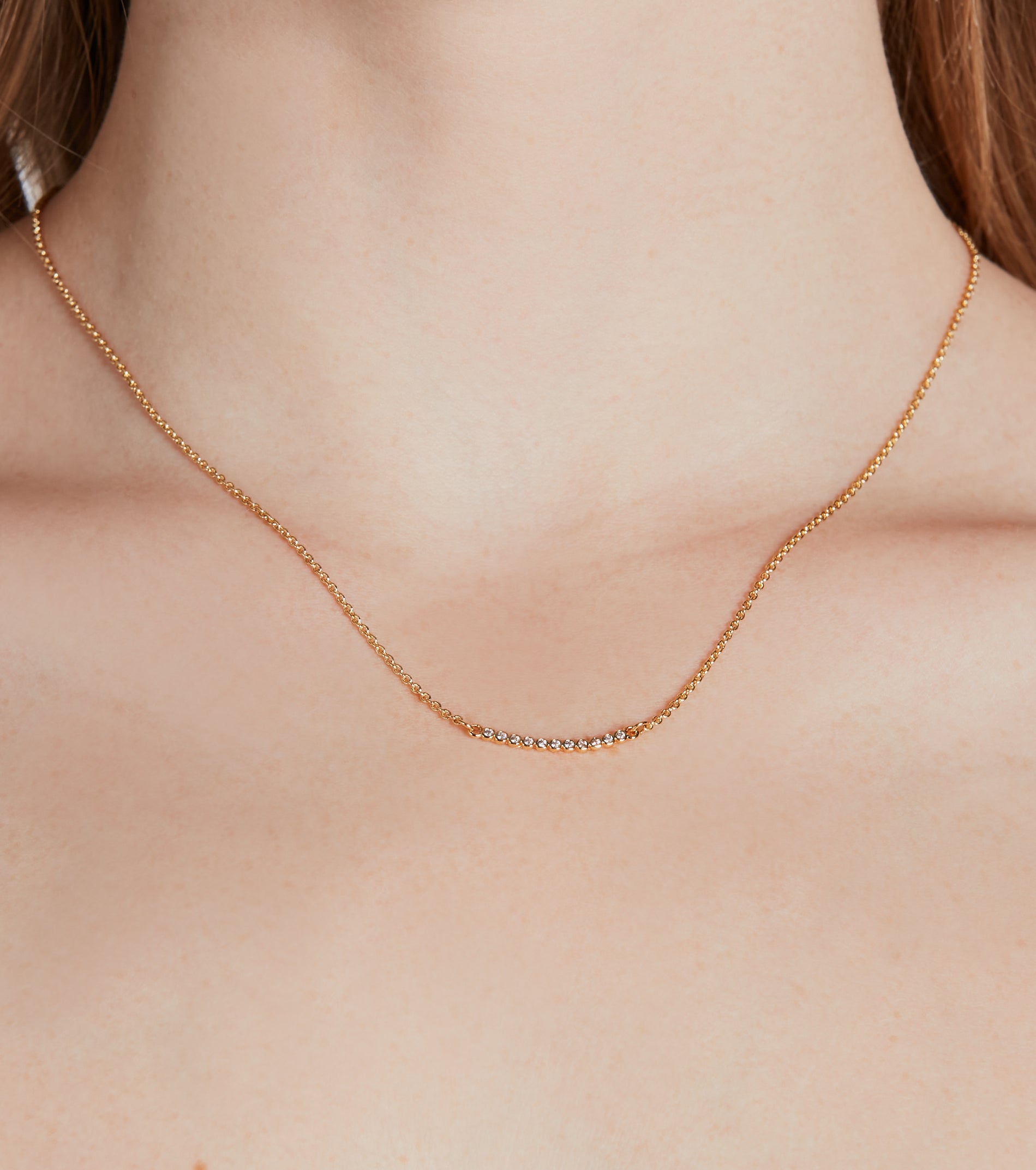 Premium Dainty Bliss 14K Gold Plated Cubic Zirconia Chain Necklace