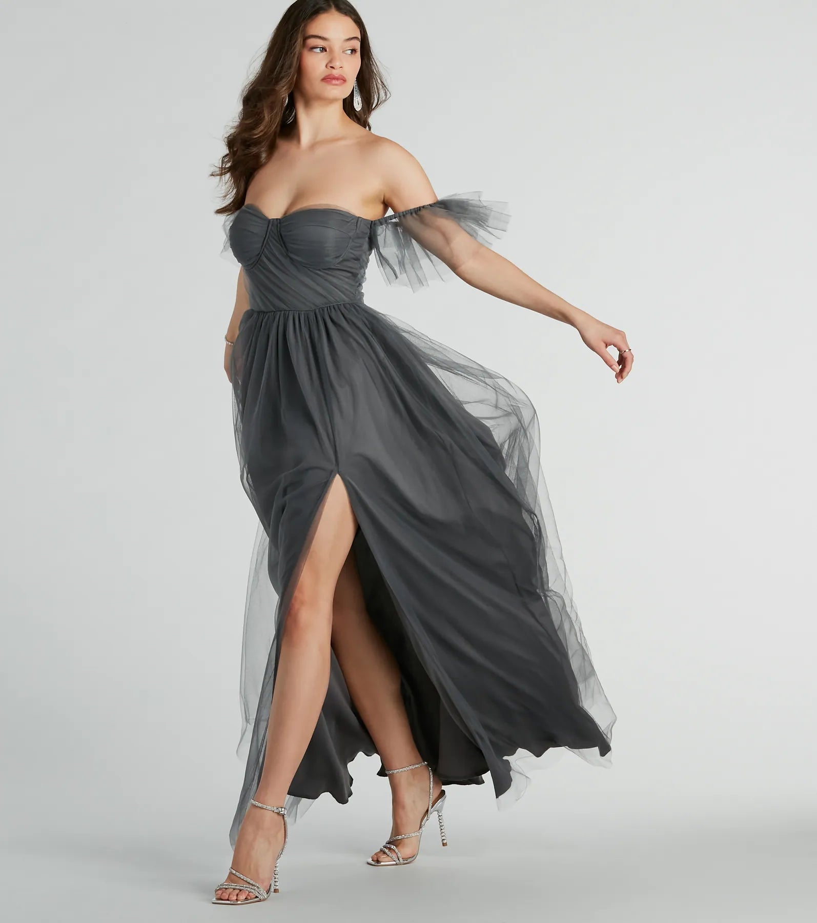 Lennyn Ultimate Off-The-Shoulder Tulle Formal Gown