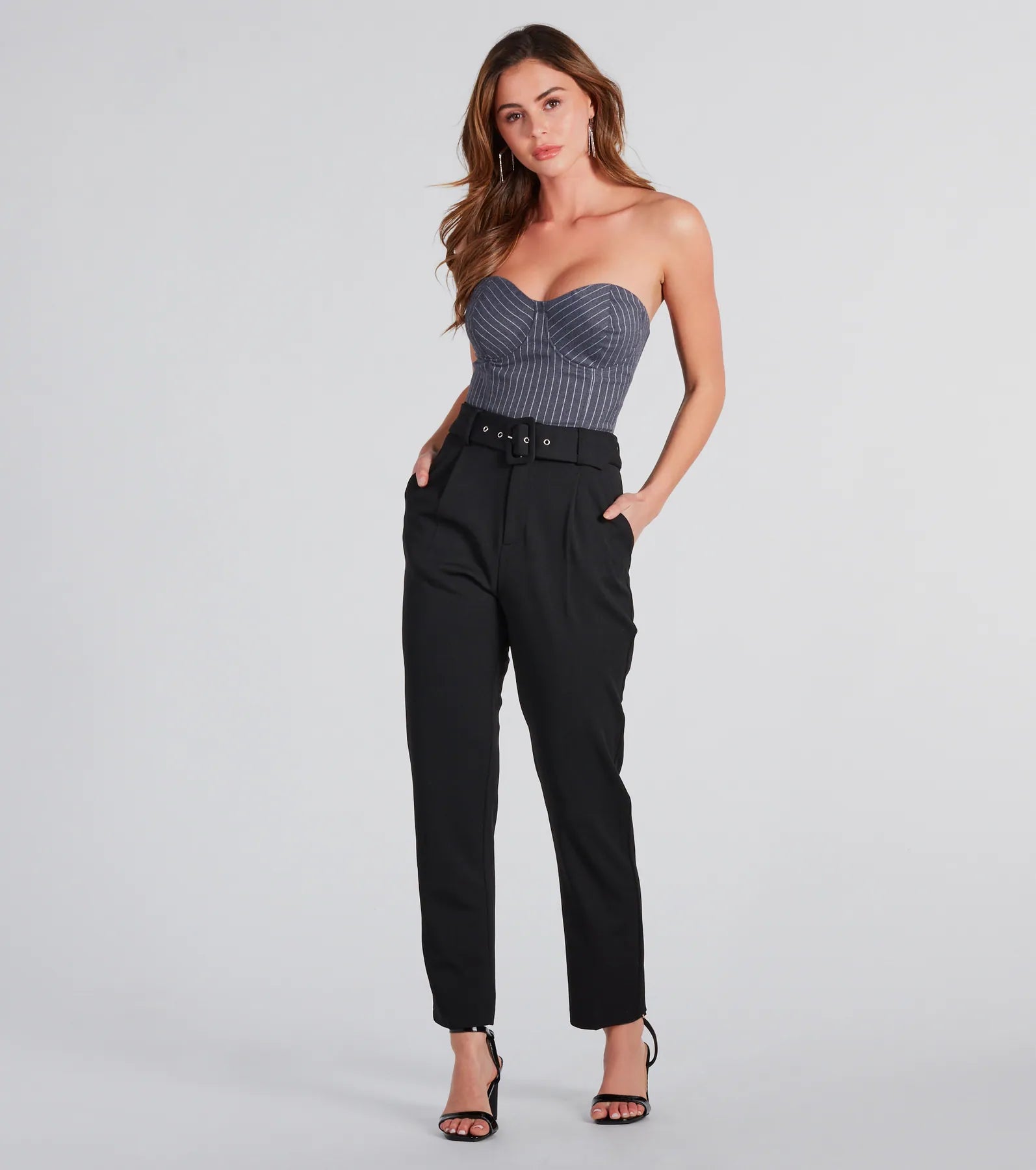 Premium High-Rise Crepe Trousers - Slim Fit & Cropped Hem