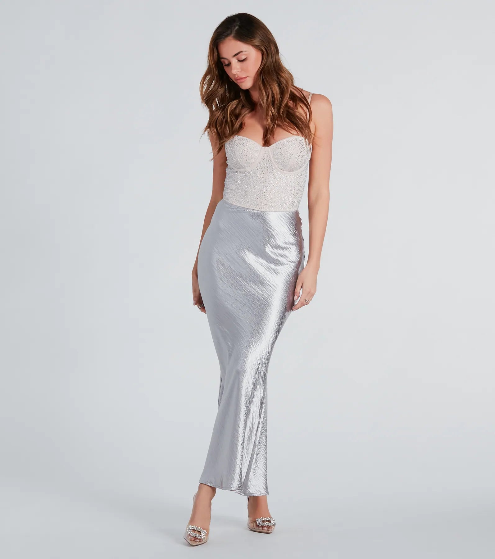 Ultimate Iconic Sheen Crinkle Satin Maxi Skirt