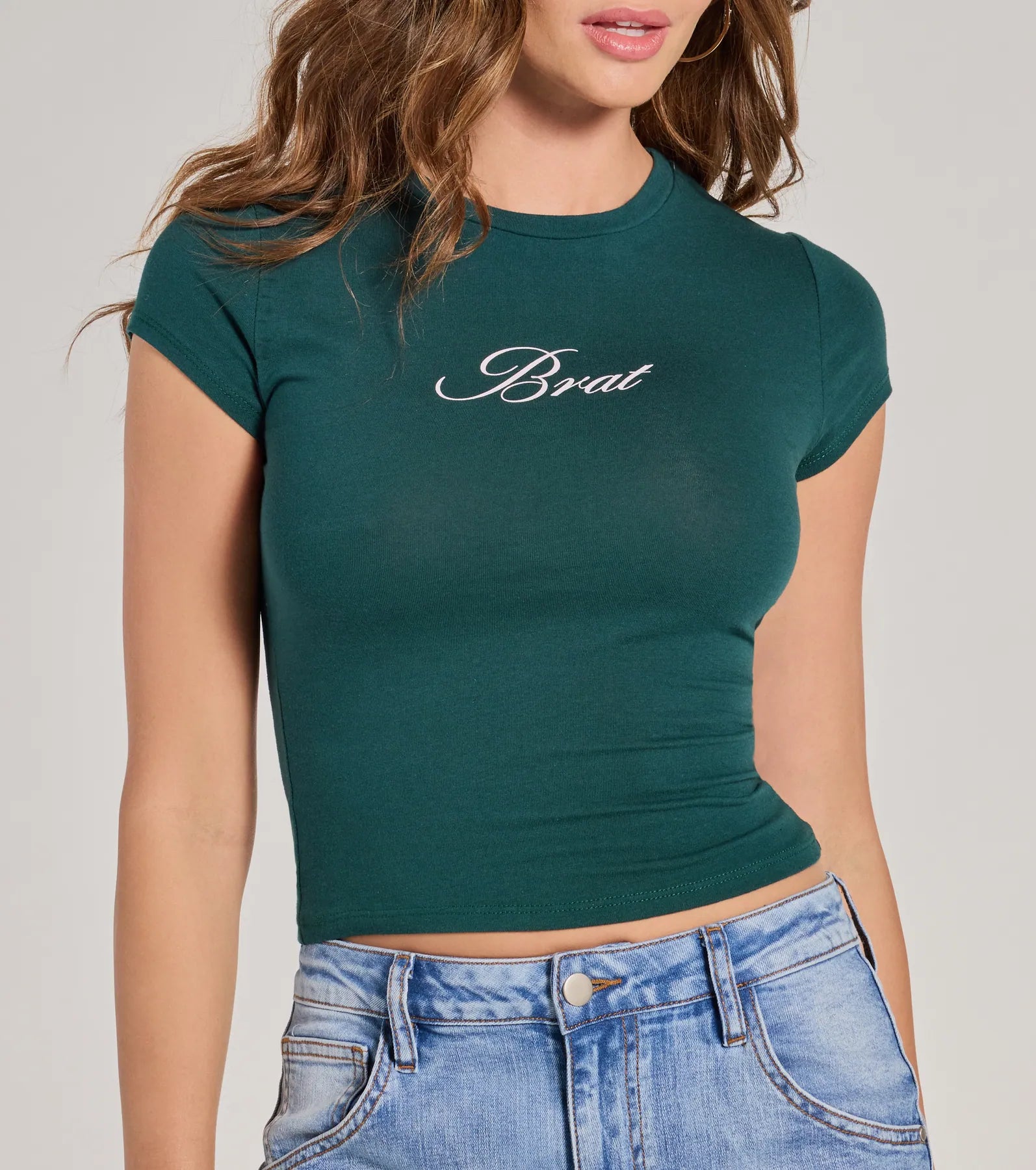 Ultimate Brat Cropped Graphic Tee - Trendy & Fitted