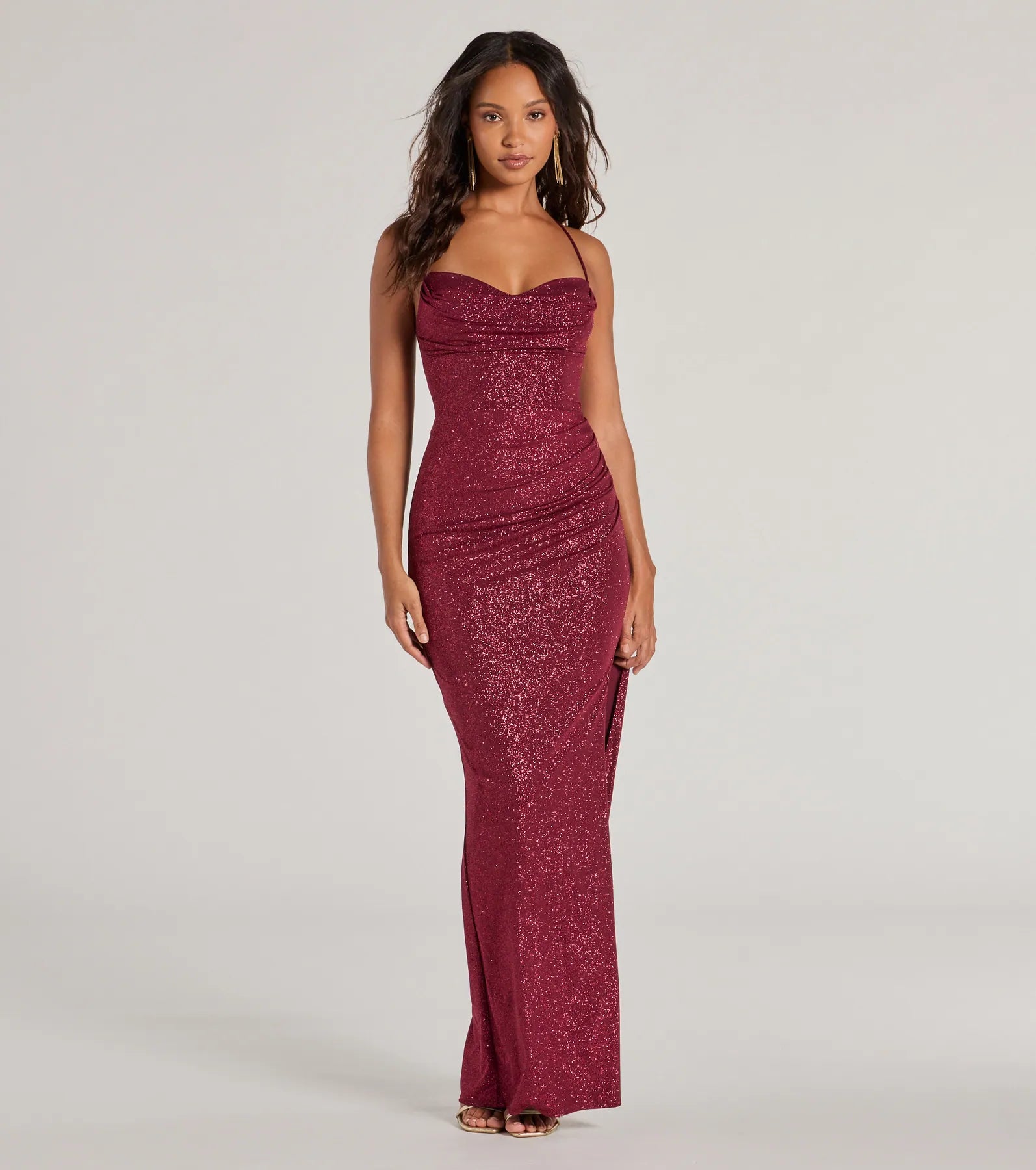 Eleanor Premium Glitter Lace-Up Formal Dress