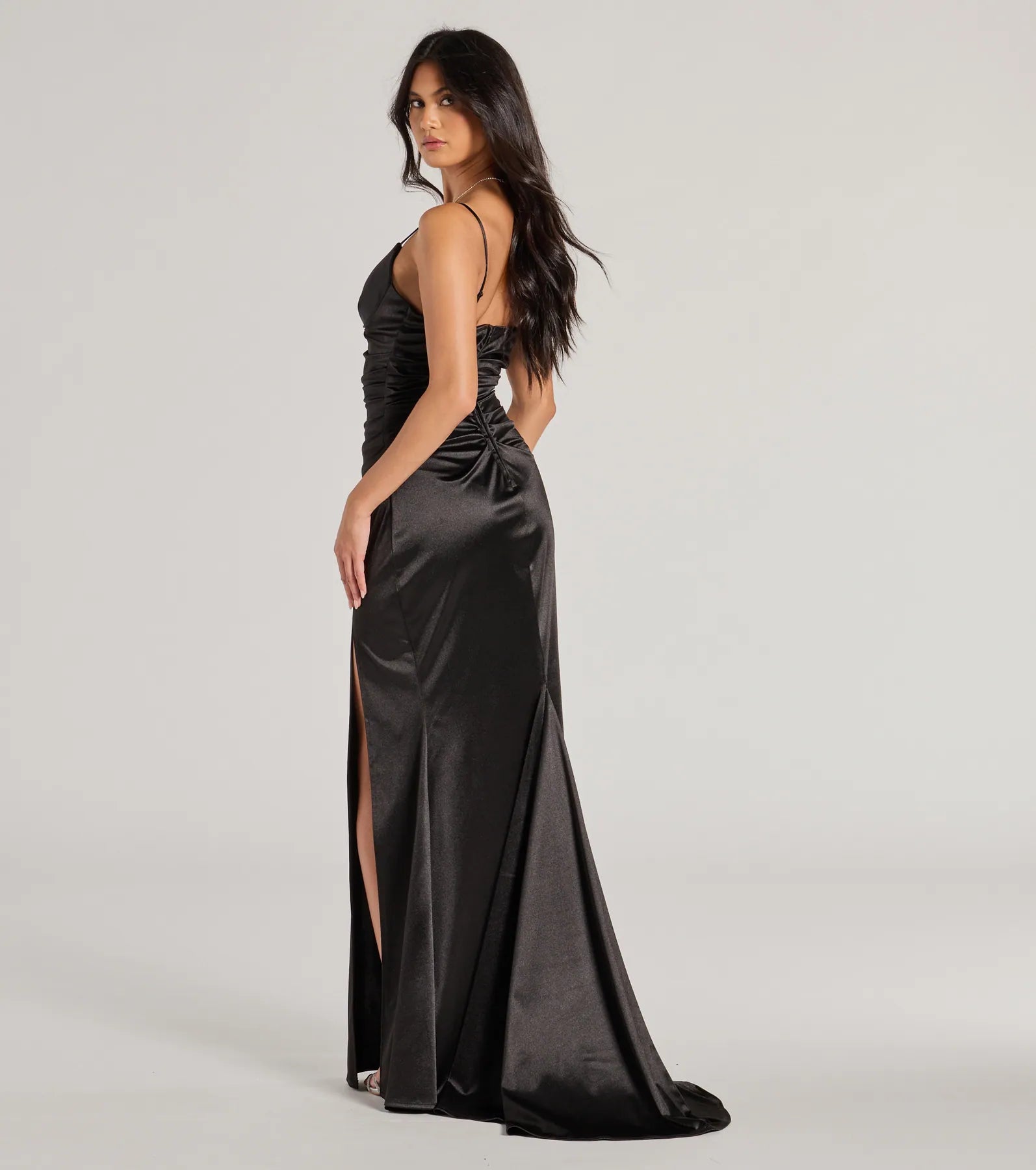 Jordyn Premium Satin Mermaid Gown with Elegant Train