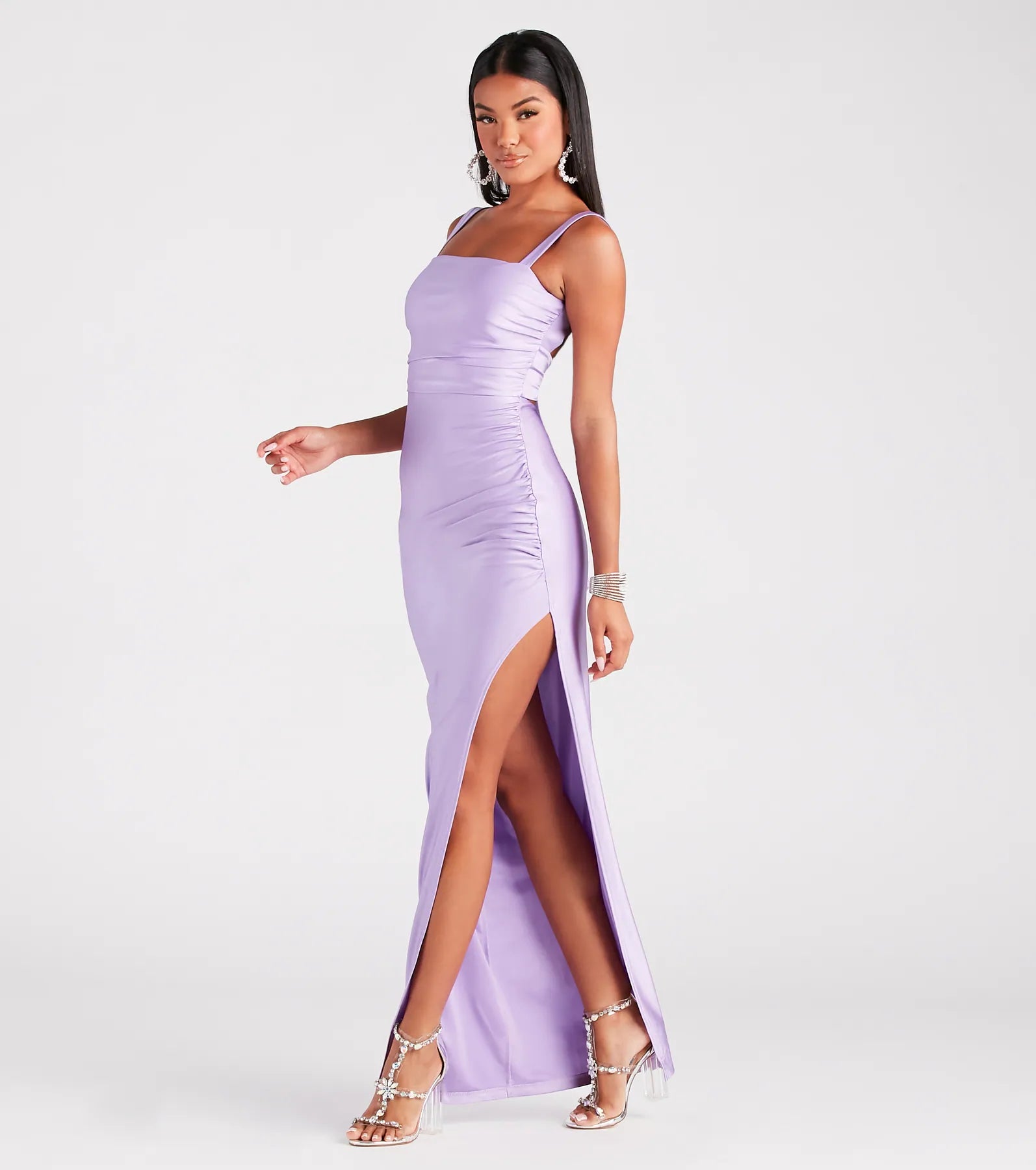 Premium Aliza Backless High Slit Slim-Fit Formal Dress - Ultimate Glamour