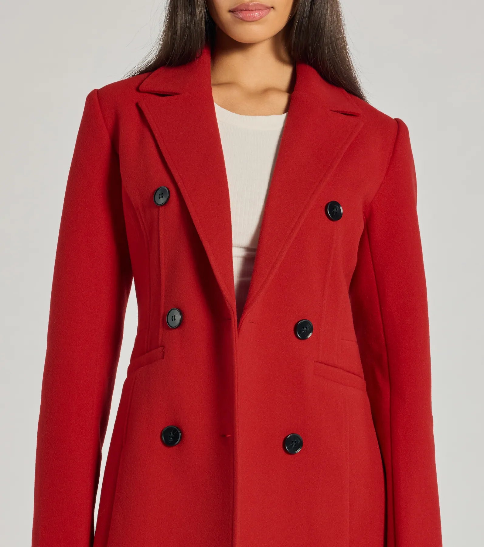 Premium Double-Breasted Faux Wool Trench Coat - Ultimate Sophistication