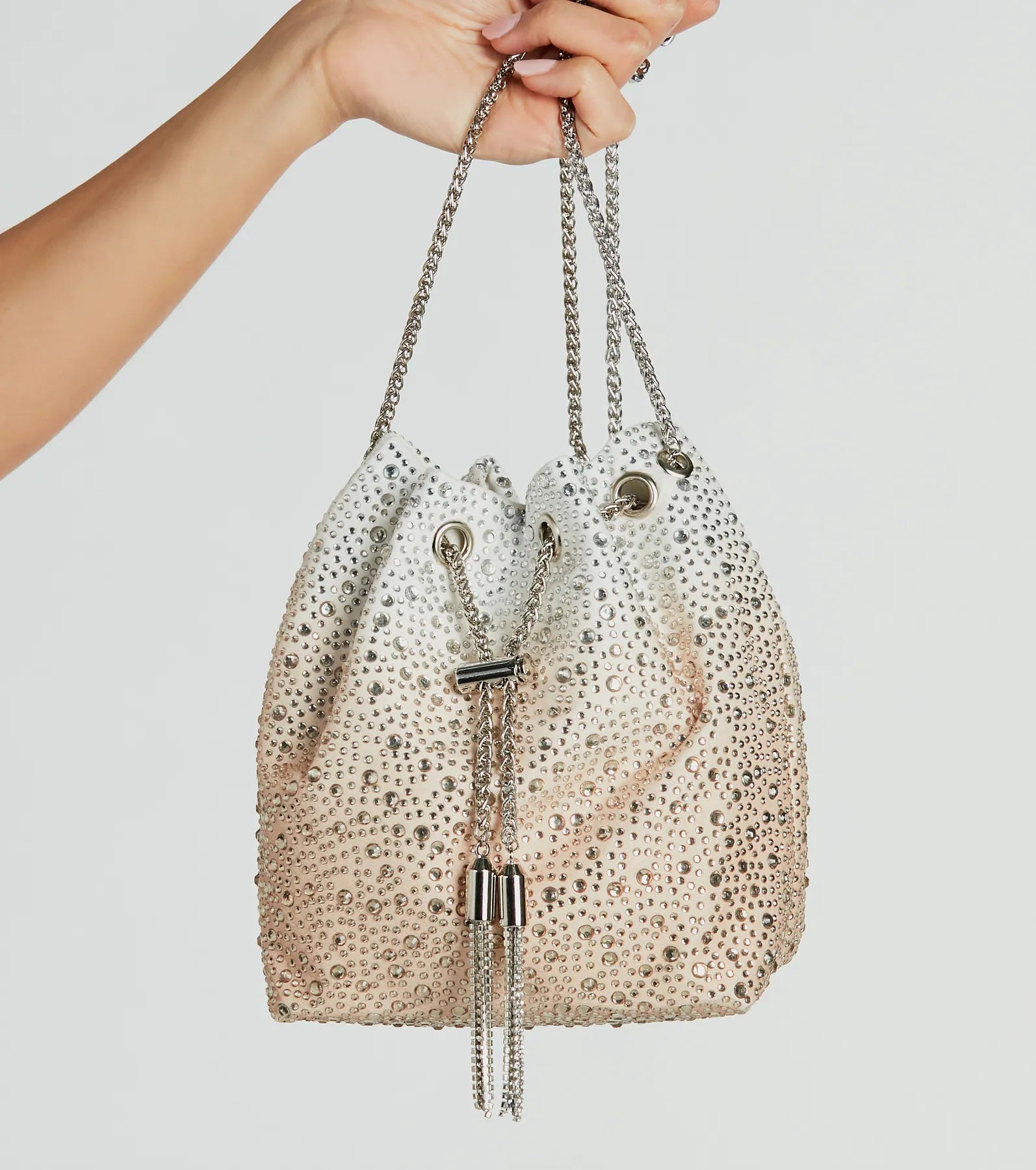 Ultimate Glam Ombre Rhinestone Bucket Bag - Premium Style & Versatility