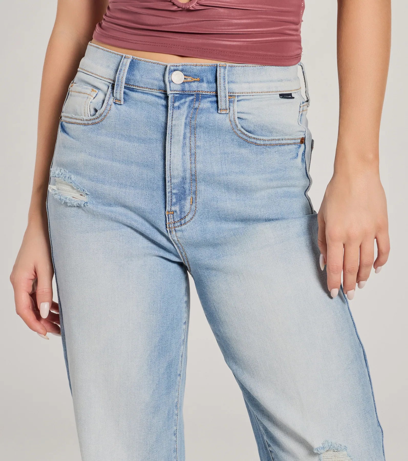 Ultimate Effortless Casual High-Rise Distressed Dad Jeans