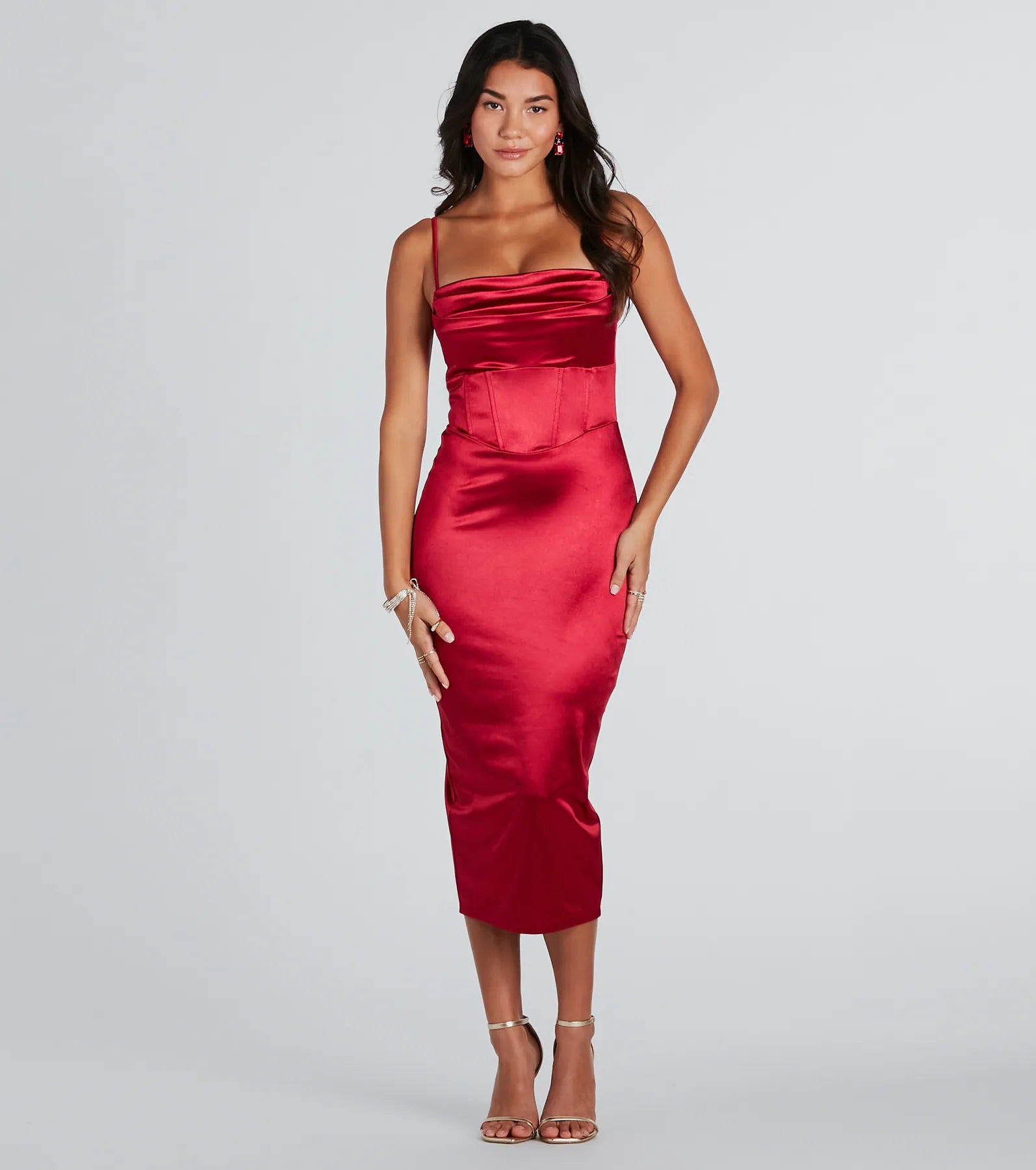 Premium Chrysta Luxe Satin Corset Dress