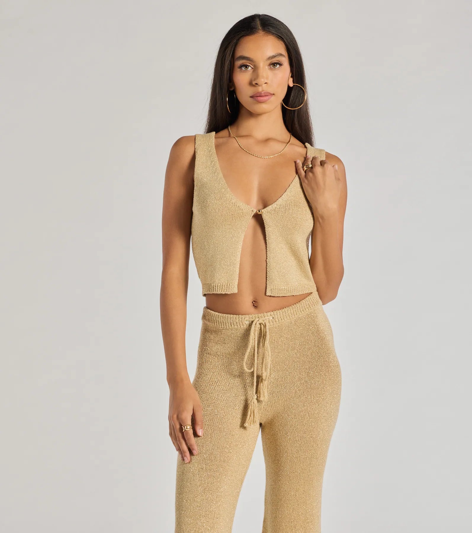 Ultimate Glow Up Button-Front Cropped Vest