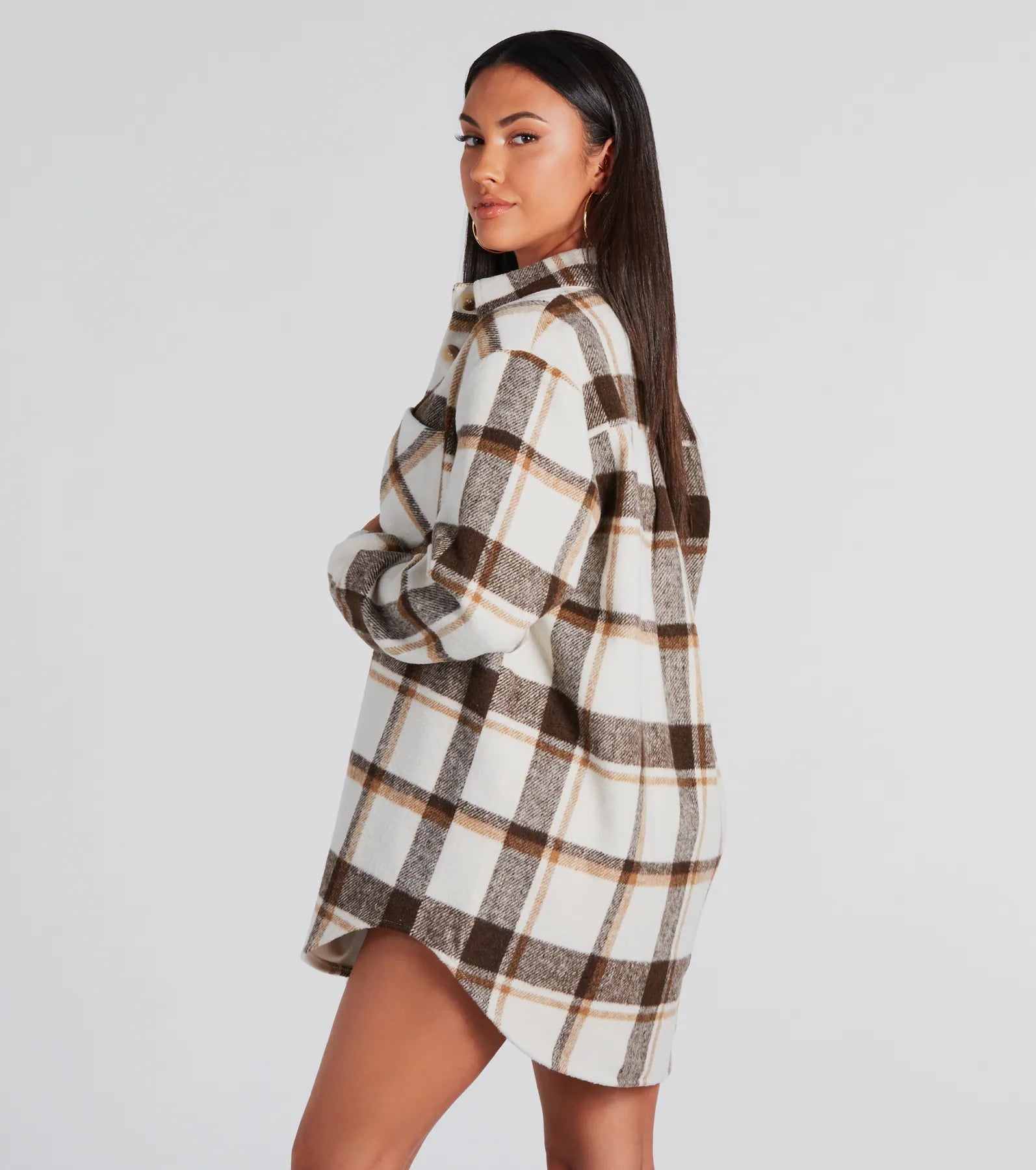 Ultimate Cute Vibes Plaid Long Shacket - Premium Edition