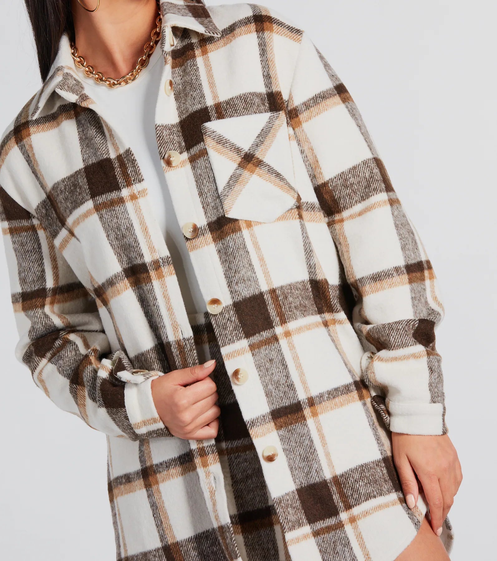 Ultimate Cute Vibes Plaid Long Shacket - Premium Edition