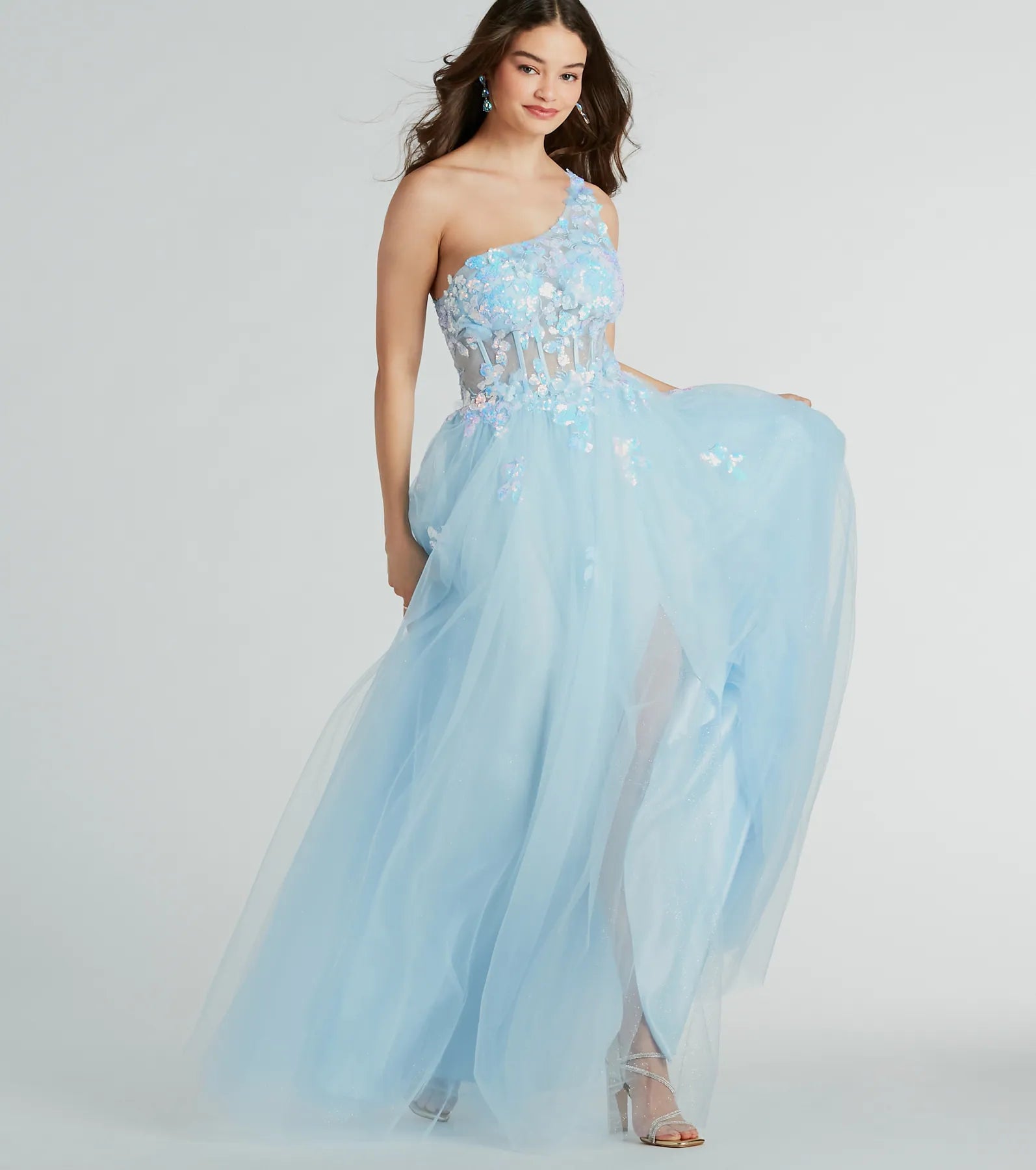 Ultimate Arie Floral Sequin Ball Gown for Prom 2024