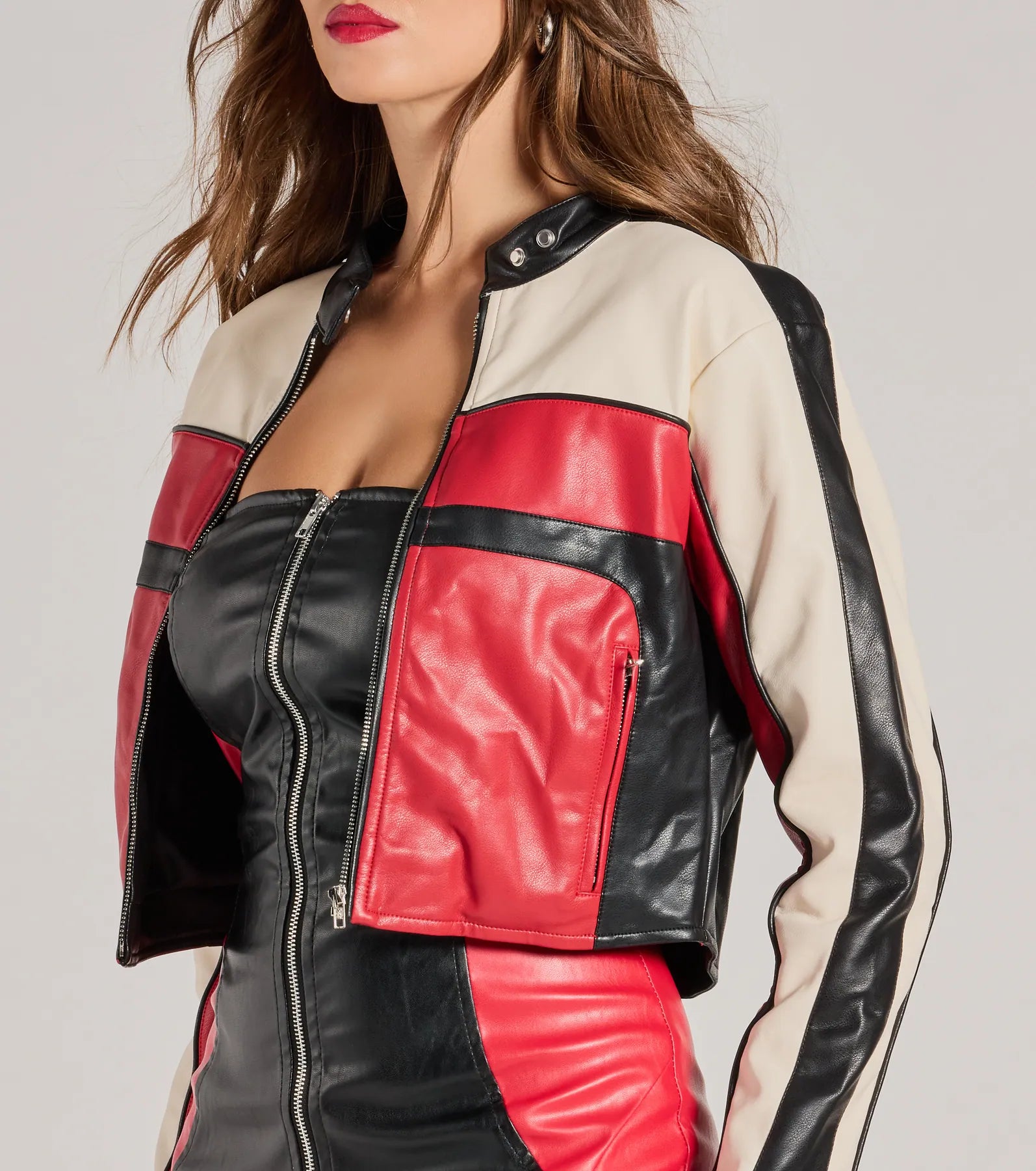 Premium Faux Leather Moto Crop Jacket - Ride in Style