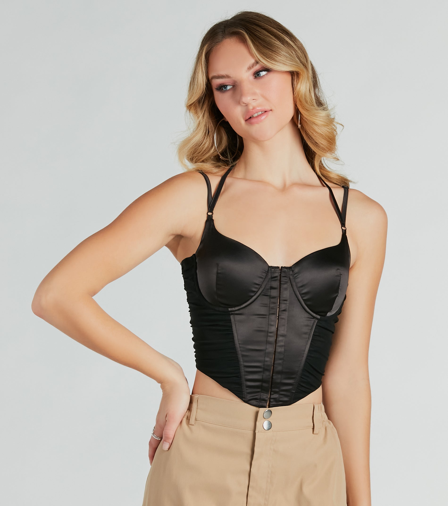 Ultimate Satin Mesh Bustier - Sleek & Sexy