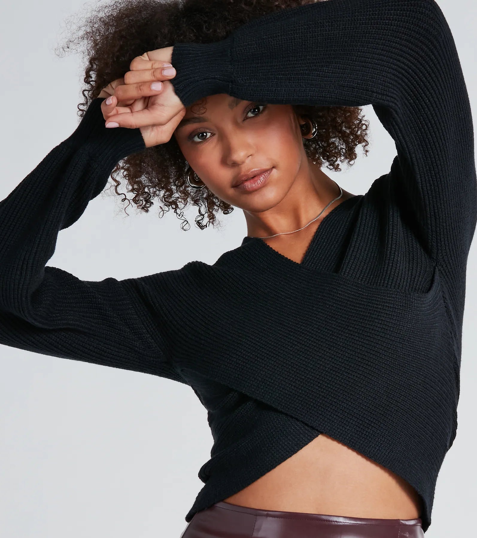 Premium Wrap-Front Ribbed Knit Sweater - Ultimate Comfort & Style