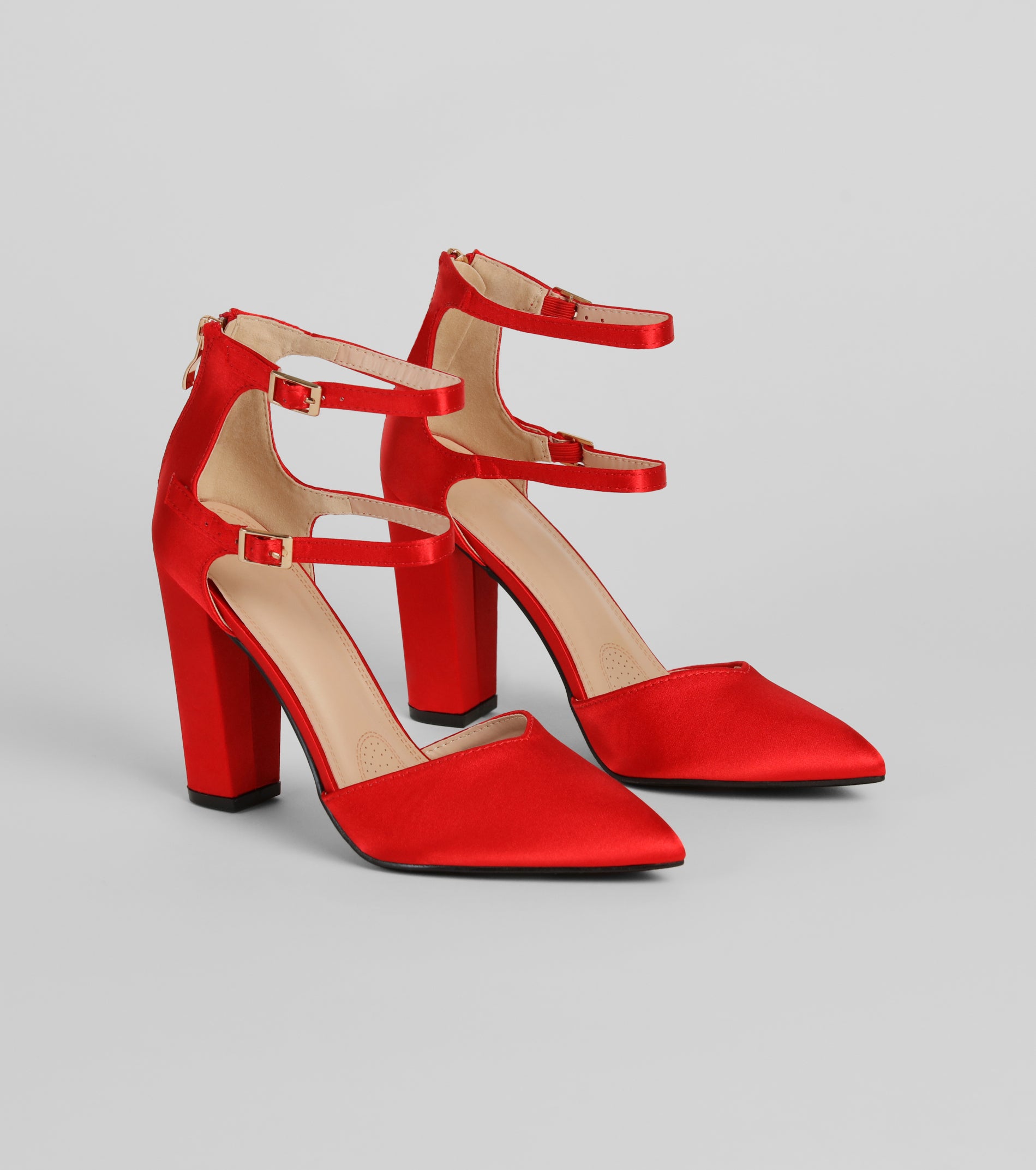 Premium Satin Block Heel Pumps - Elevate Your Style