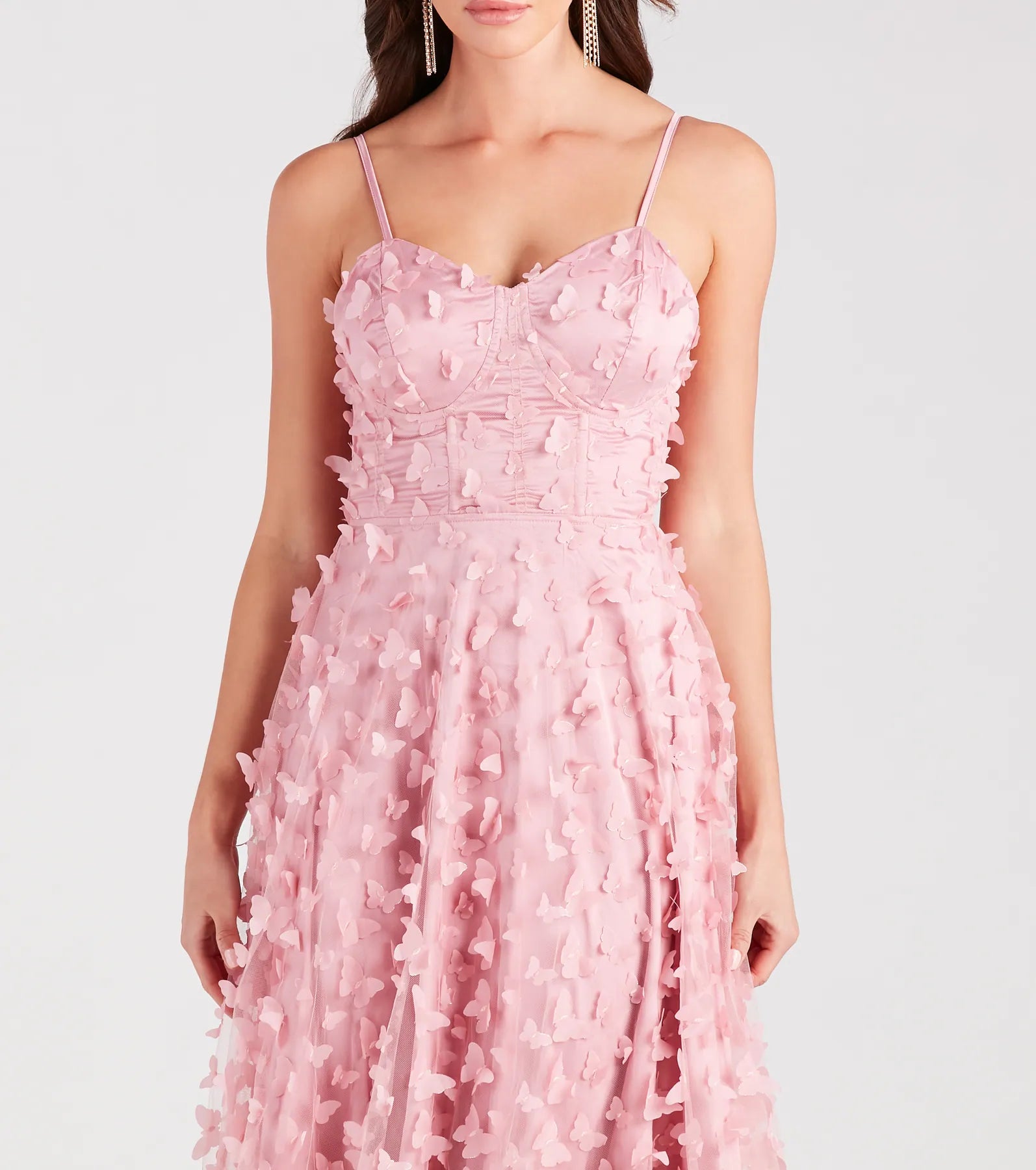 Molly Premium Butterfly Applique A-Line Evening Dress