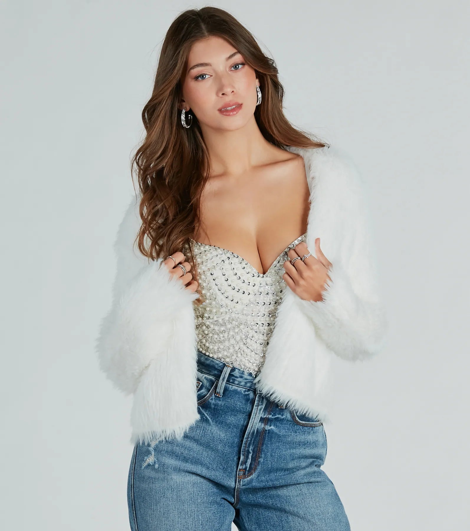 Premium Luxe Faux Fur Cropped Cardigan